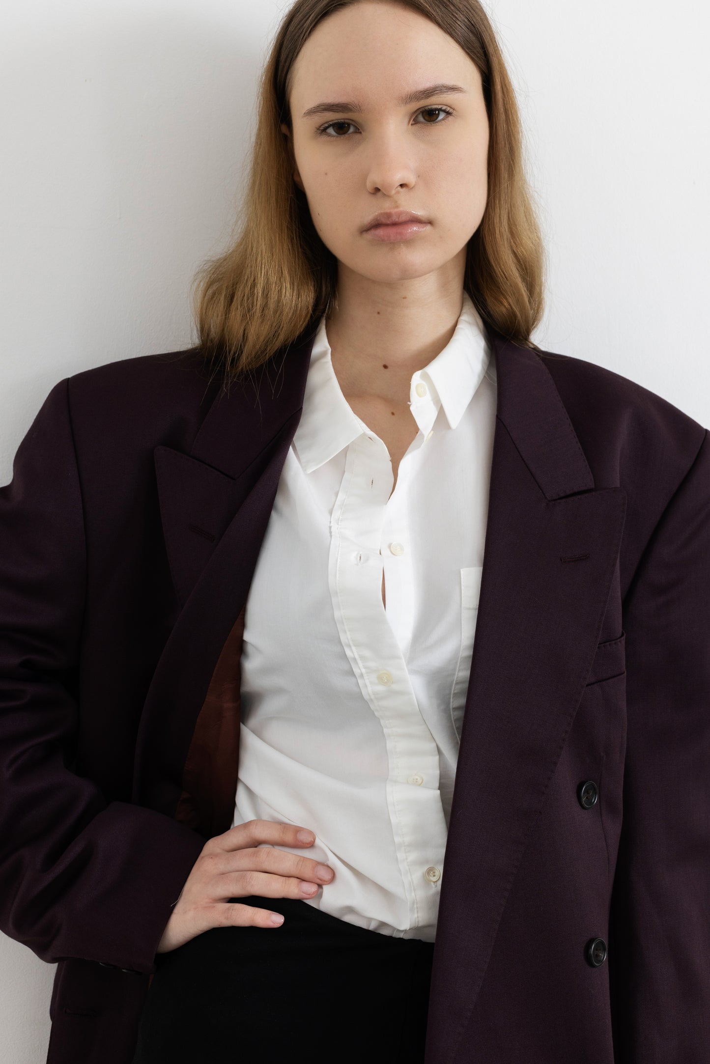 Vintage Aubergine Wool Blazer