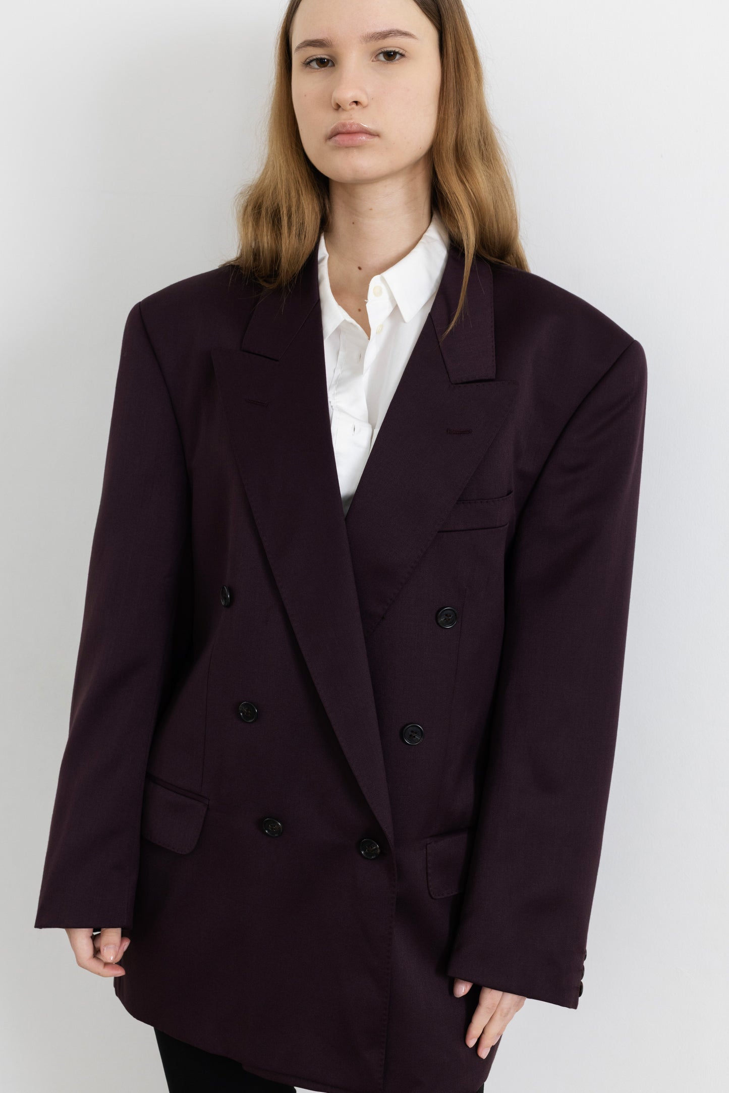 Vintage Aubergine Wool Blazer