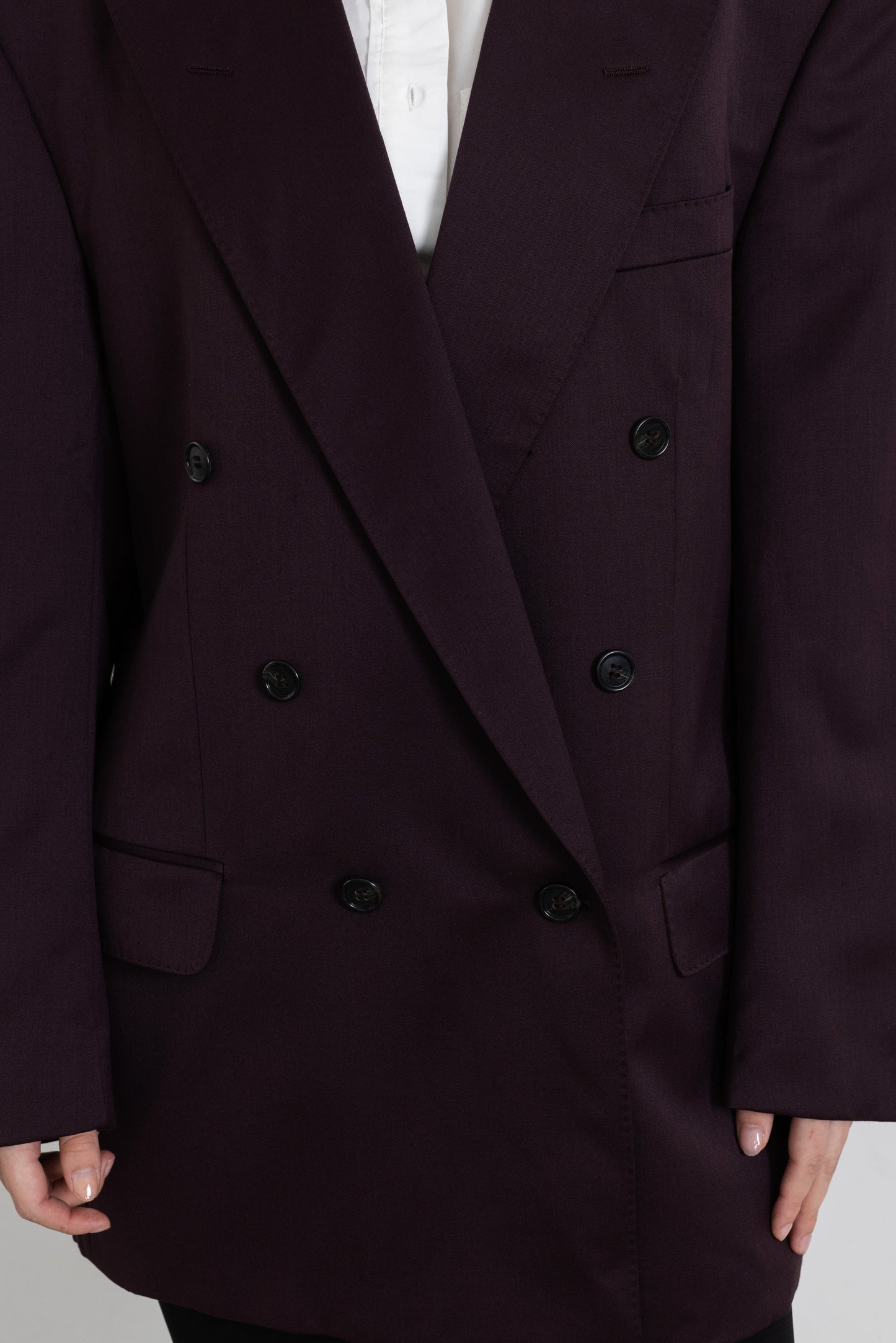 Vintage Aubergine Wool Blazer