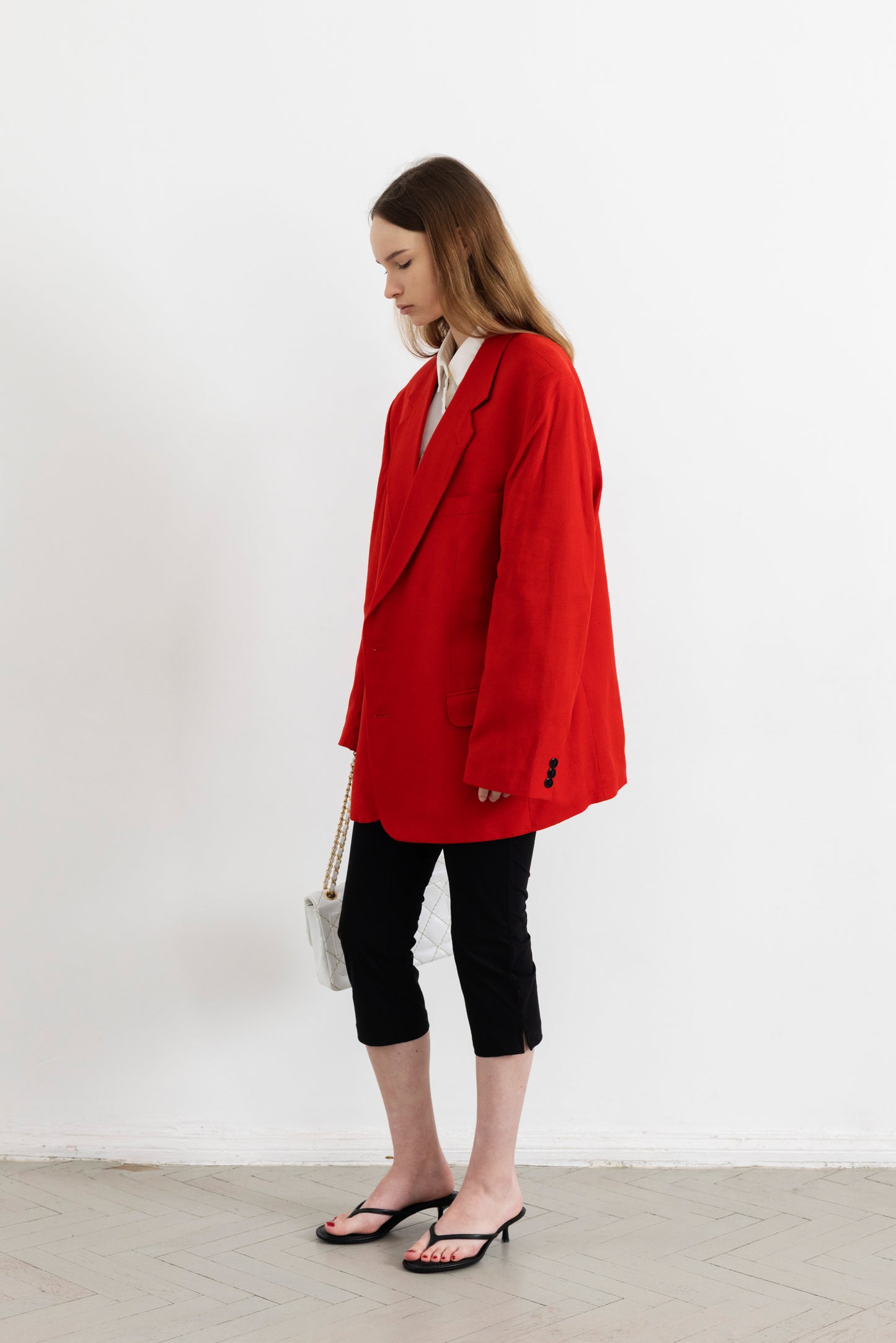 Vintage Burnt Orange Linen Blazer