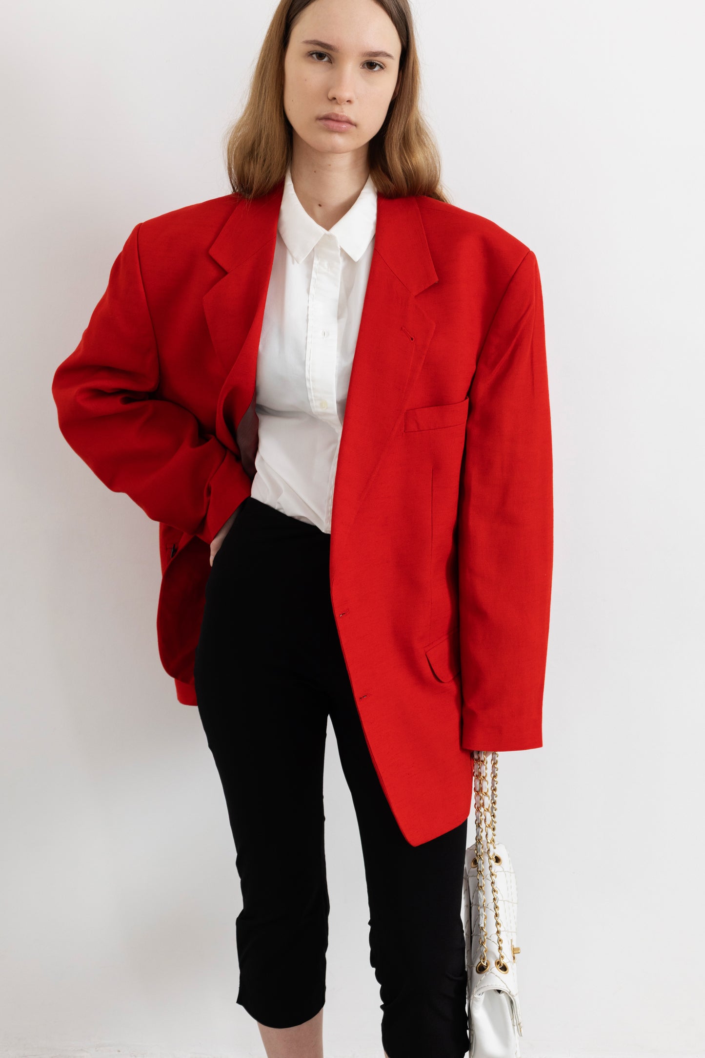 Vintage Burnt Orange Linen Blazer