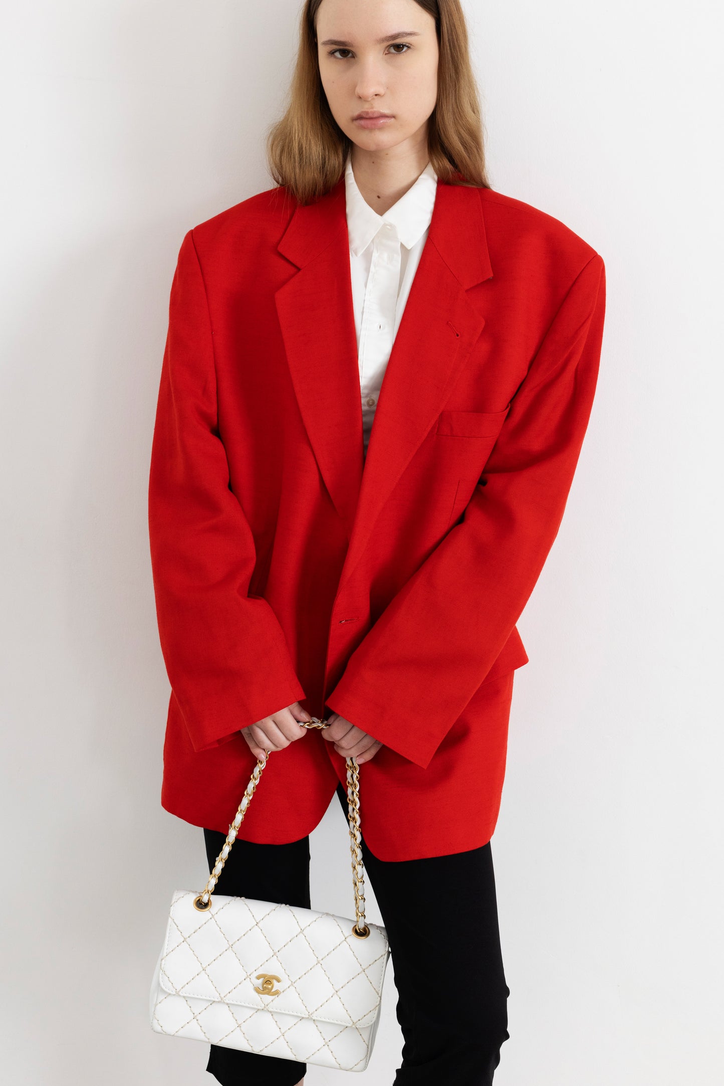 Vintage Burnt Orange Linen Blazer