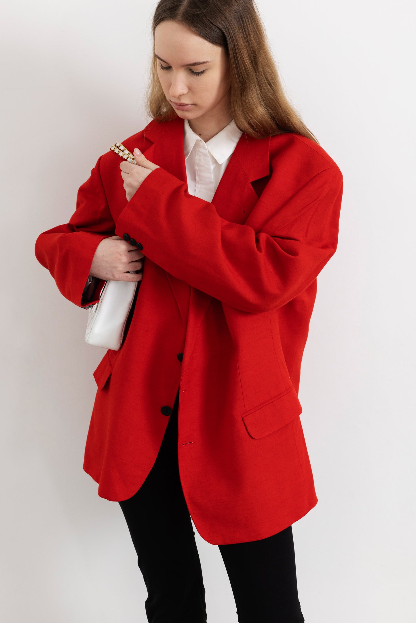 Vintage Burnt Orange Linen Blazer