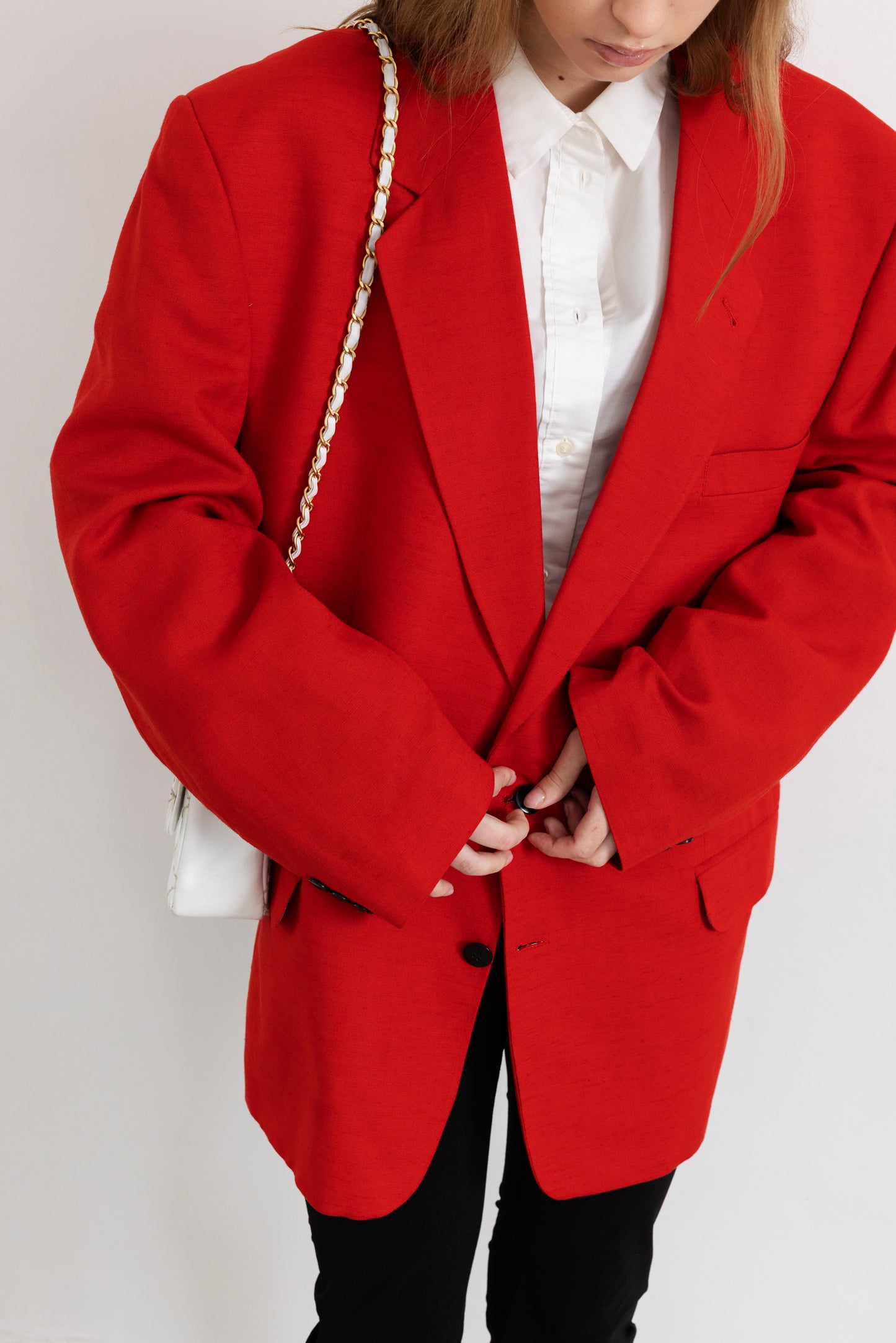 Vintage Burnt Orange Linen Blazer