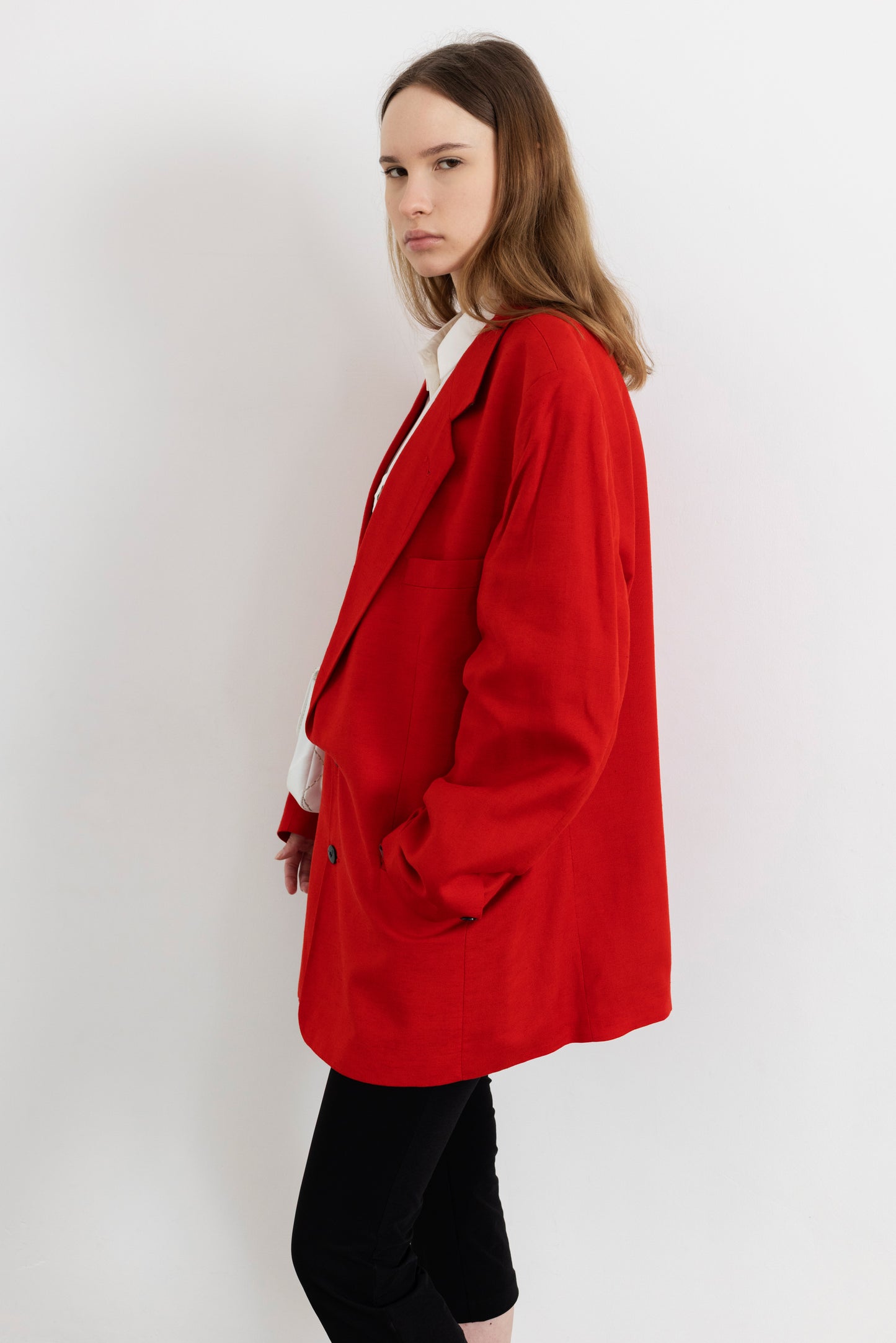Vintage Burnt Orange Linen Blazer