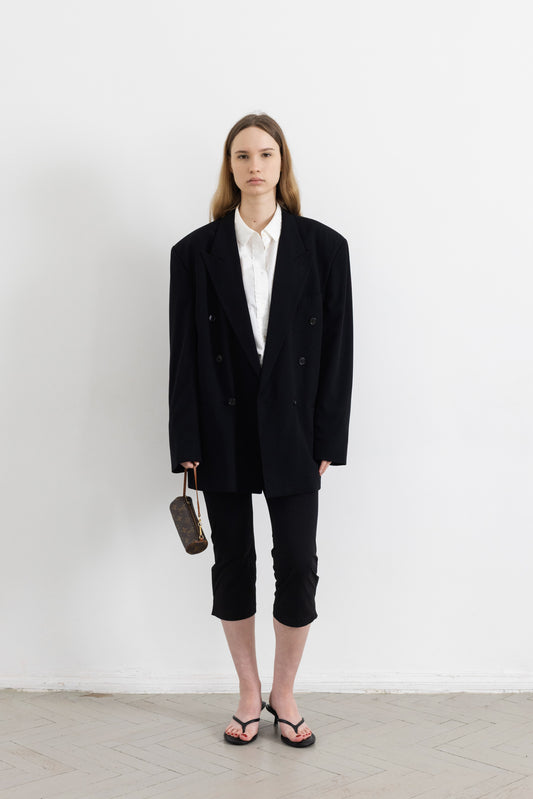 Vintage Black Wool Blazer
