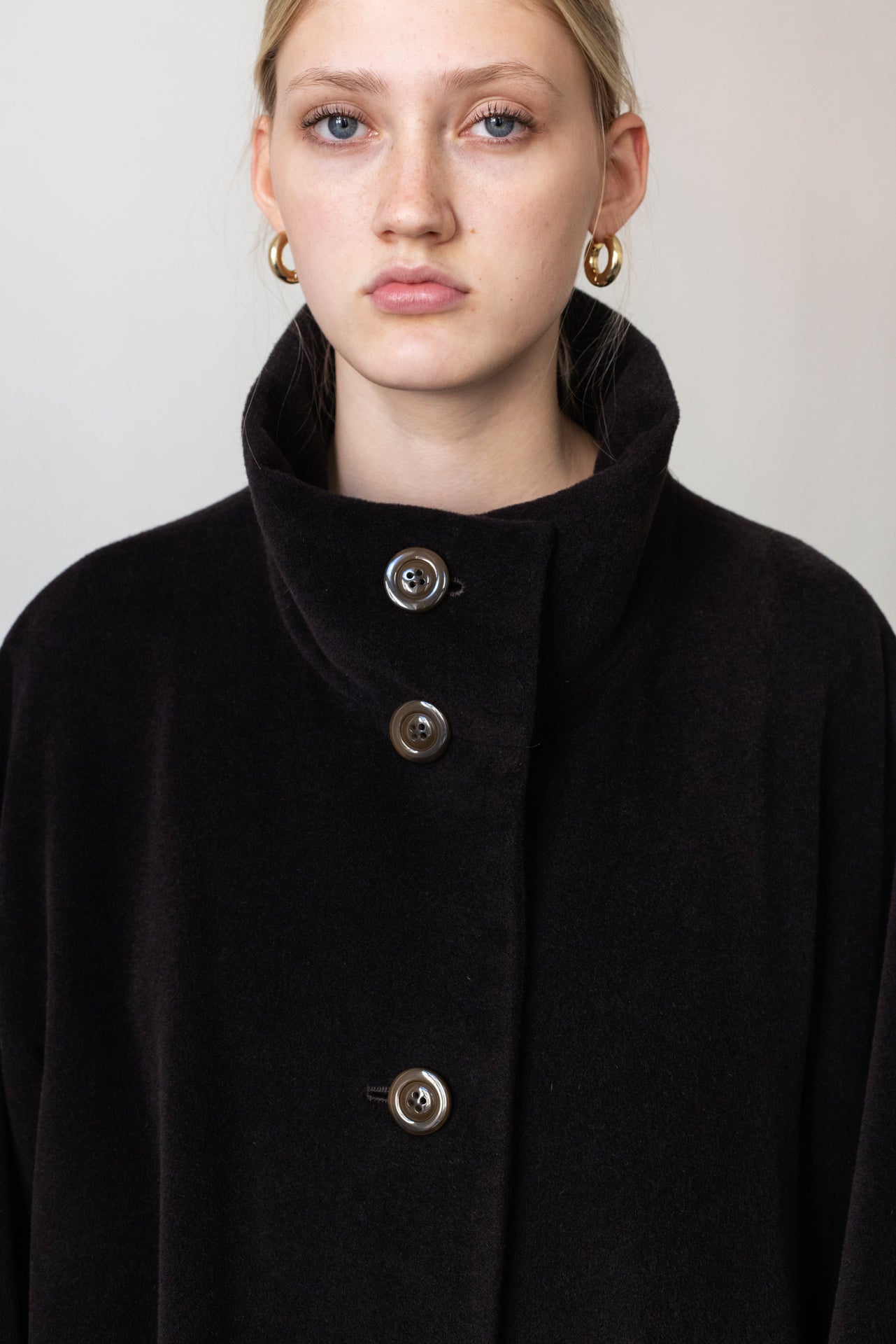 Vintage Aubergine Cashmere Angora Wool Coat