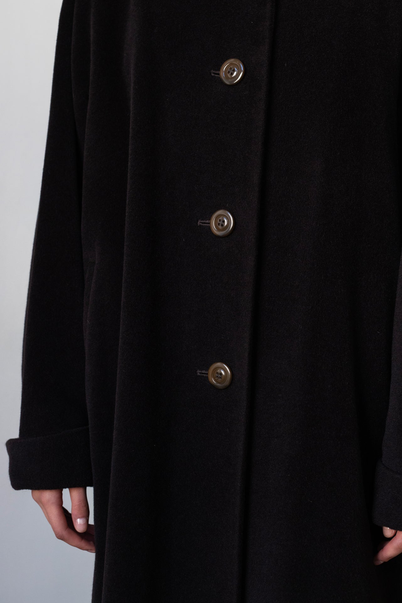 Vintage Aubergine Cashmere Angora Wool Coat