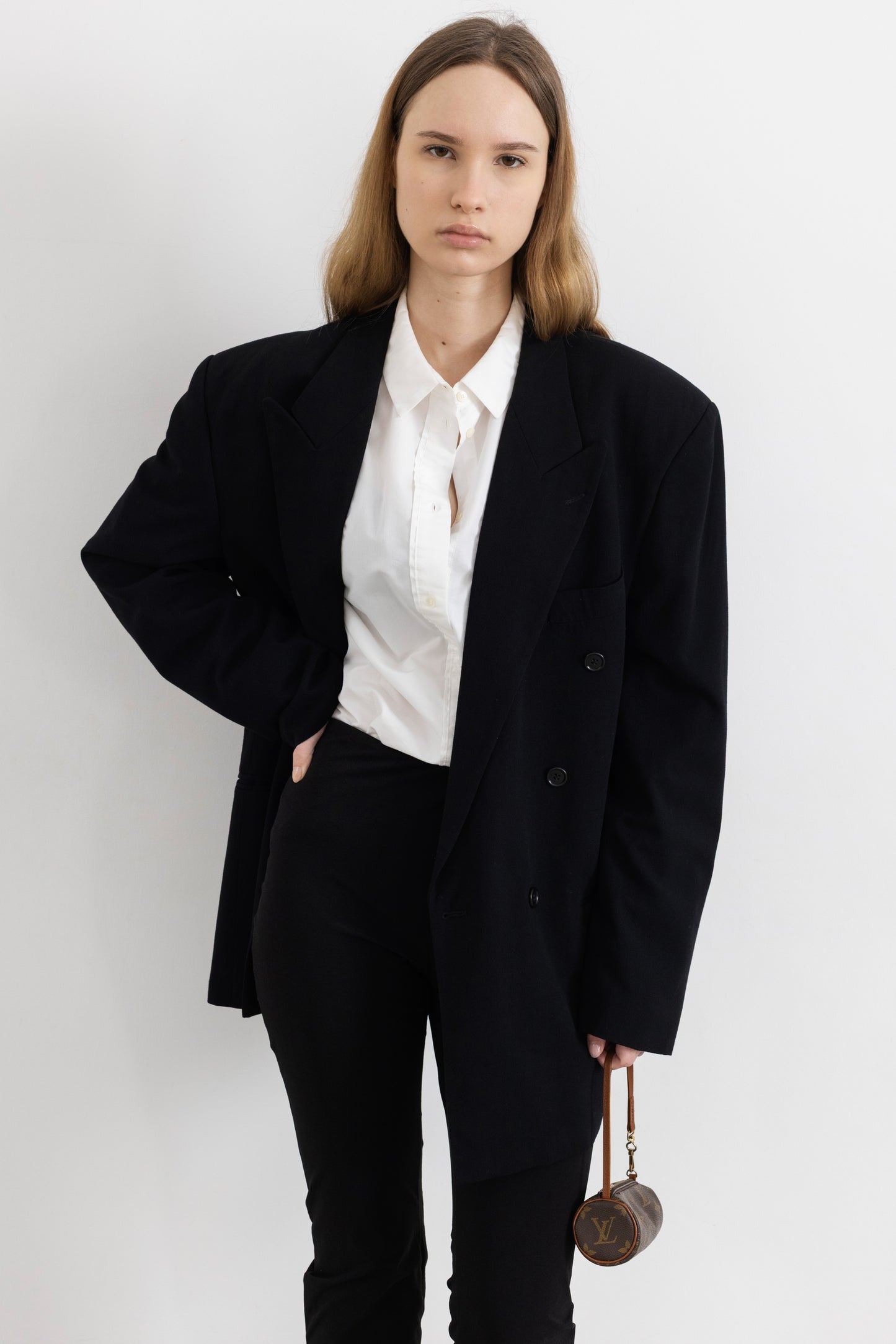 Vintage Black Wool Blazer