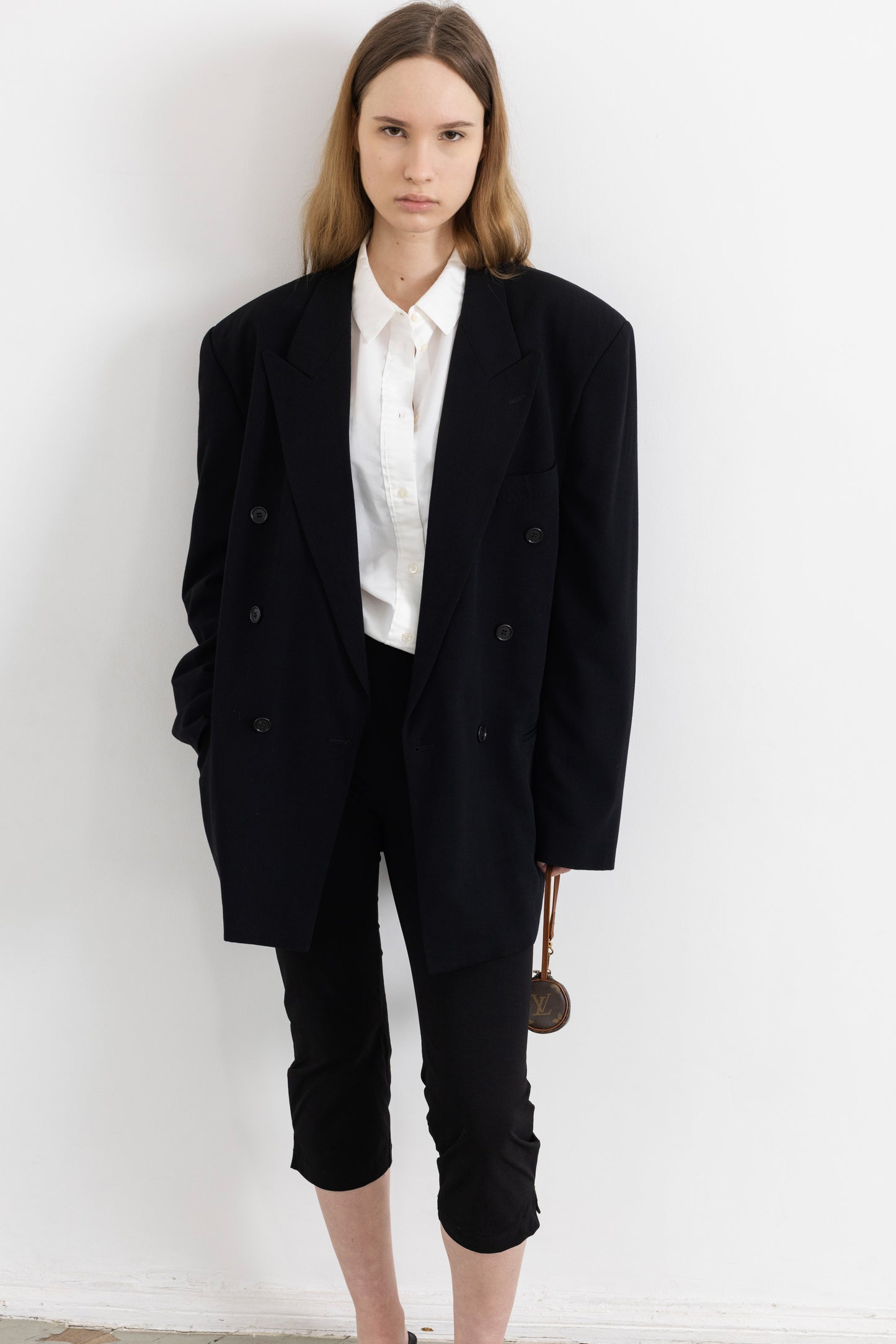 Vintage Black Wool Blazer
