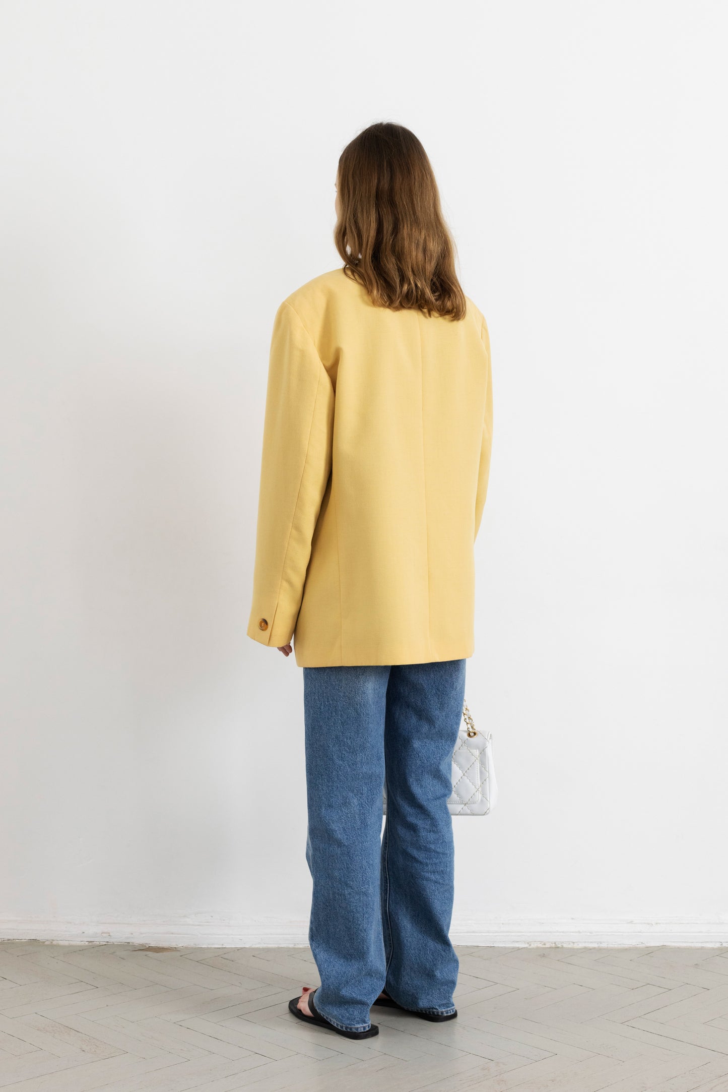 Vintage Butter Yellow Linen Blazer