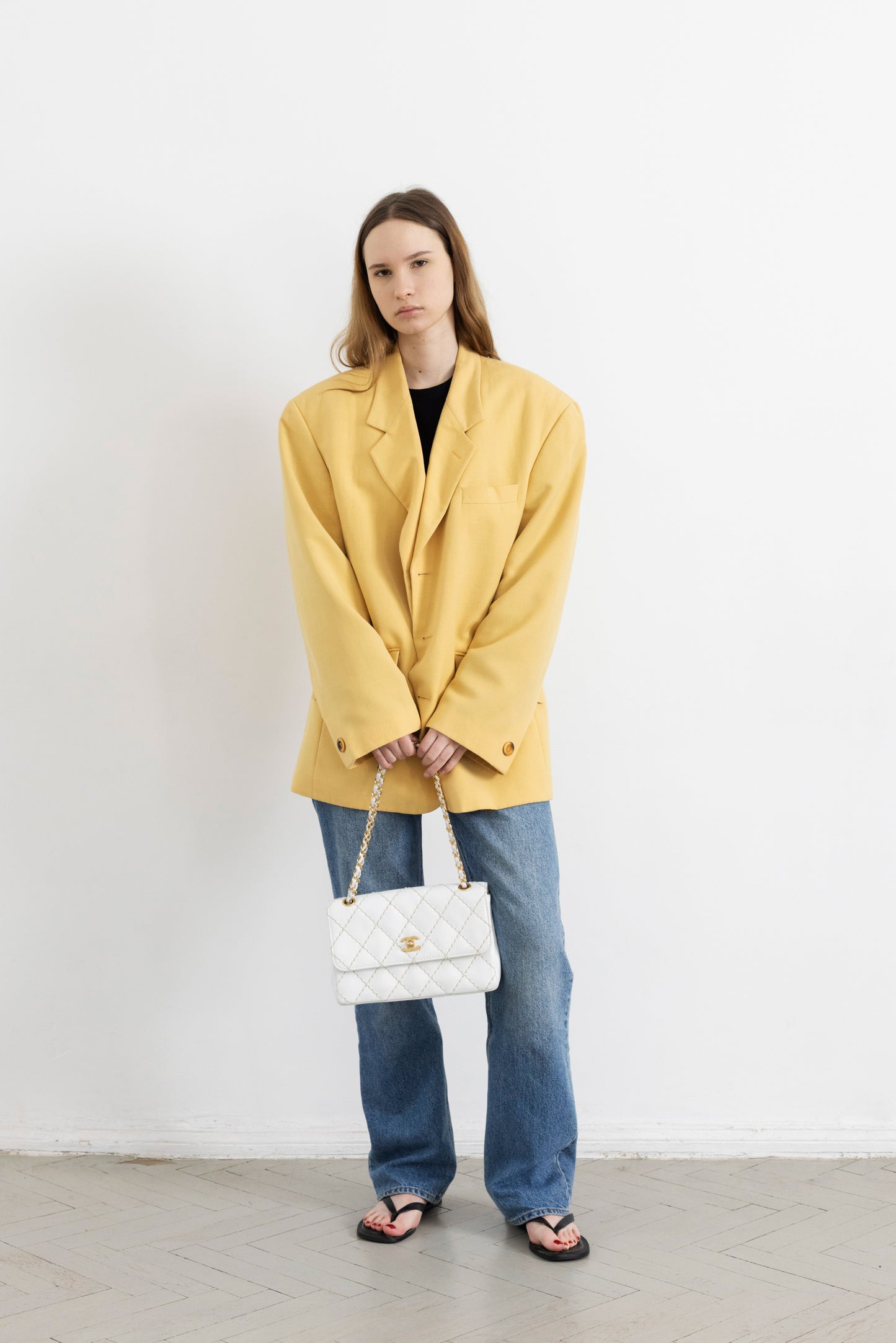 Vintage Butter Yellow Linen Blazer
