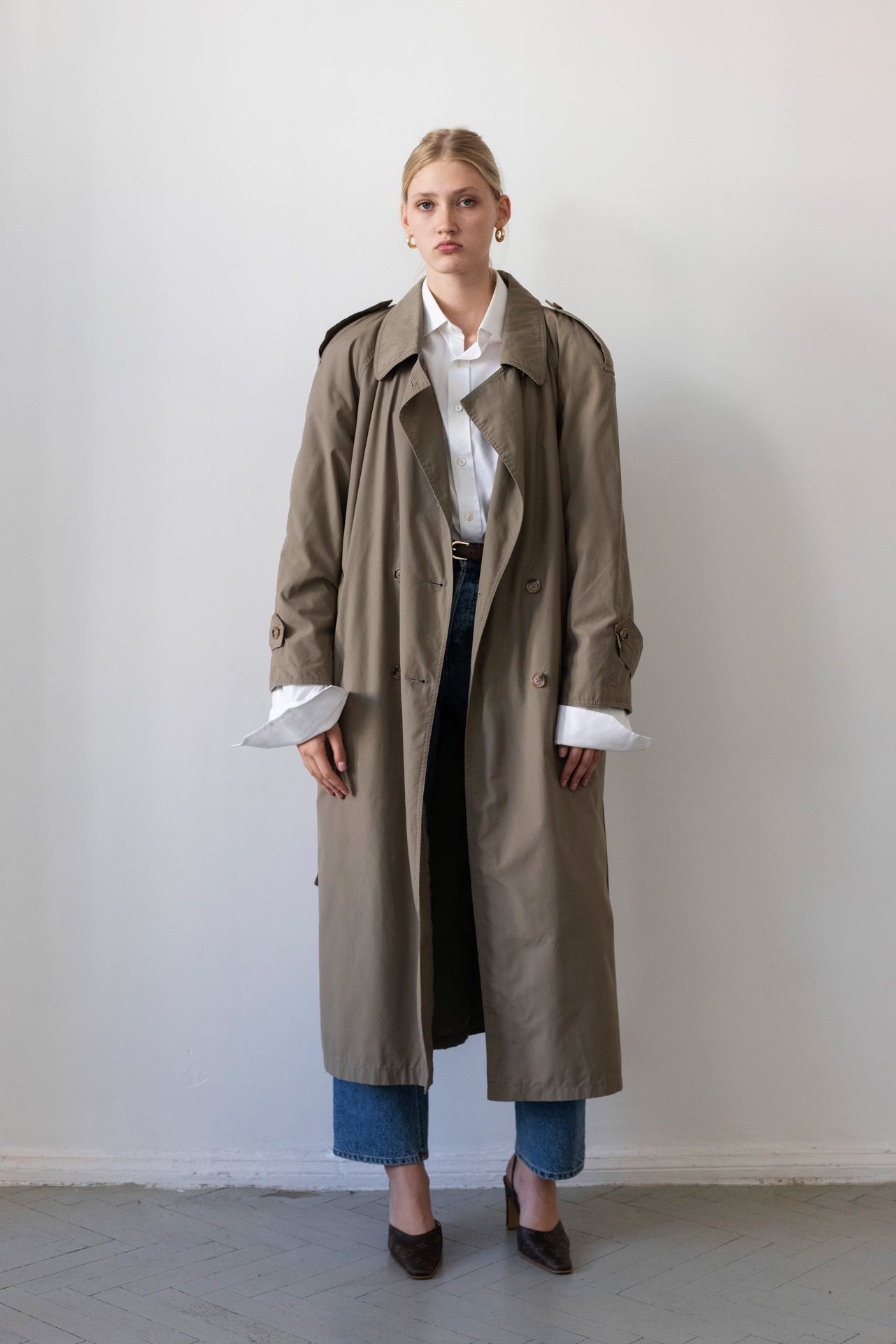 Vintage Khaki Trench Coat