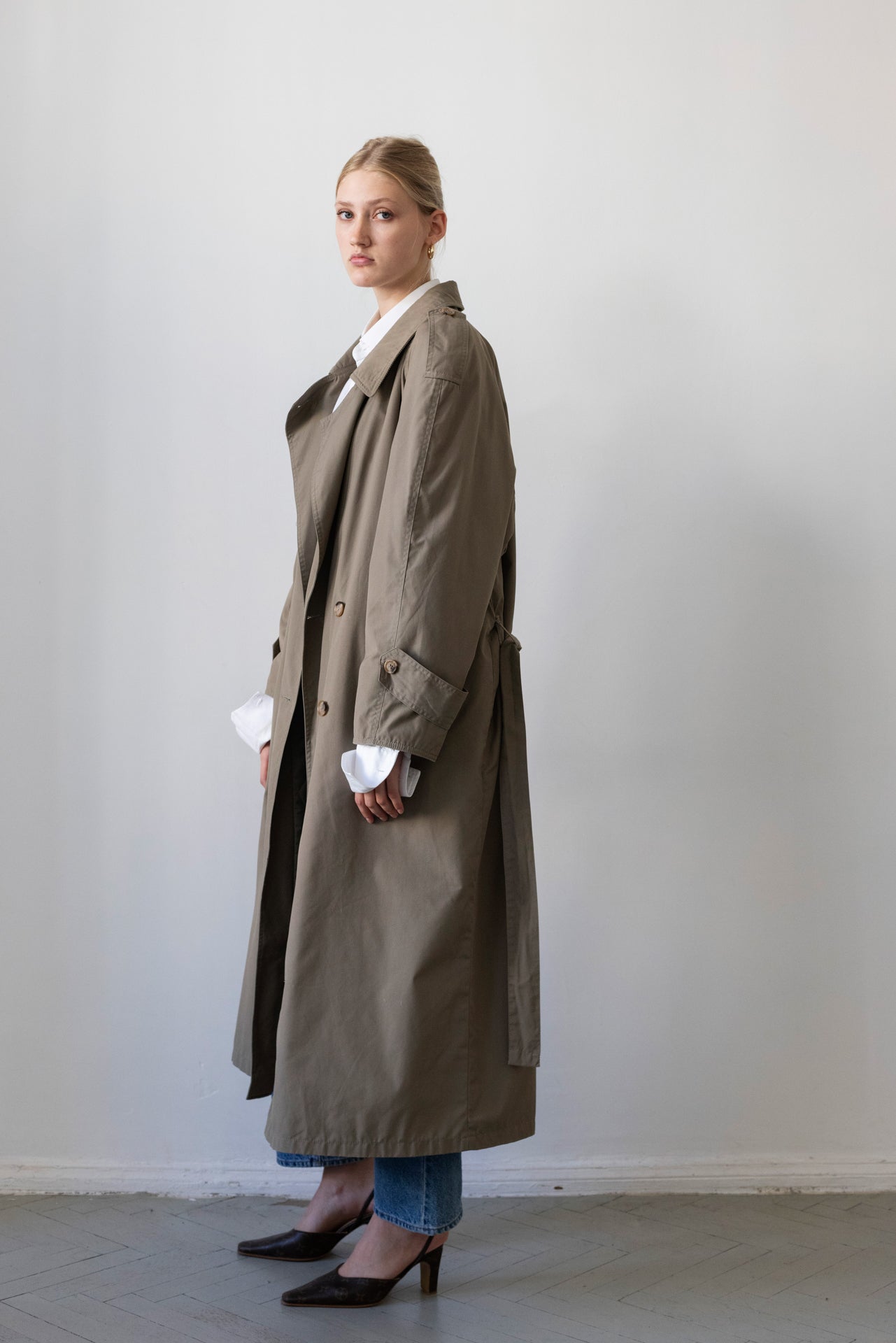Vintage Khaki Trench Coat