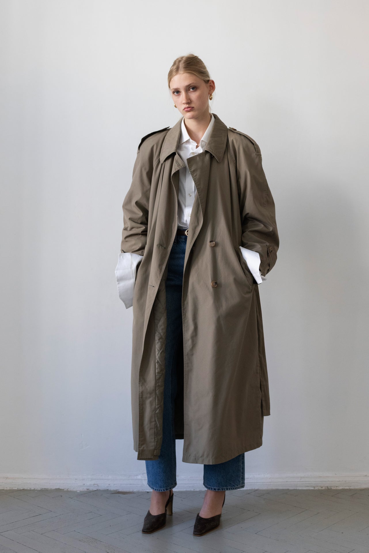 Vintage Khaki Trench Coat