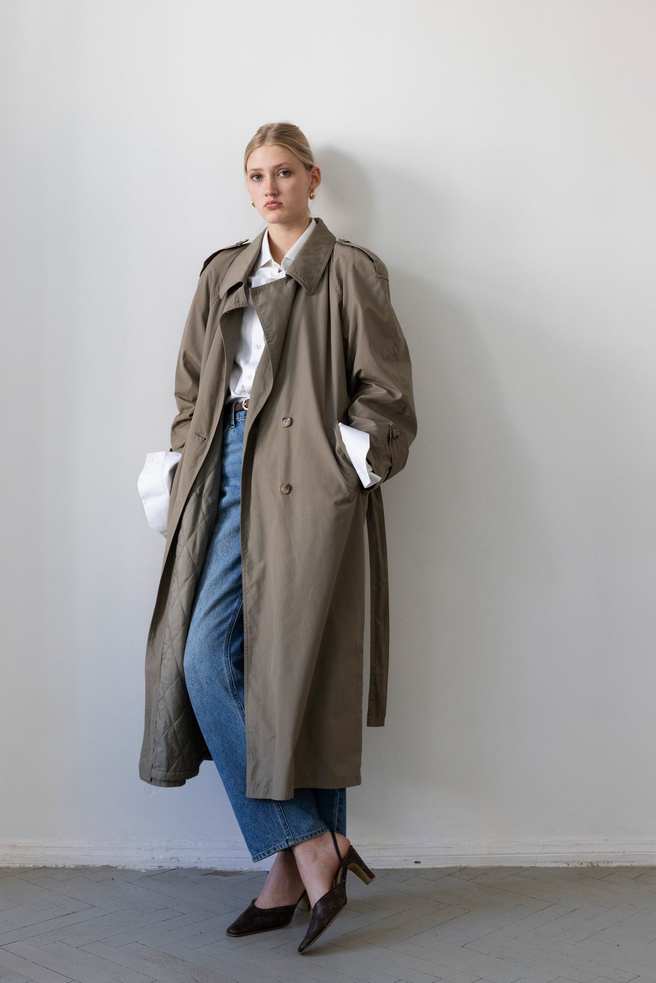 Vintage Khaki Trench Coat