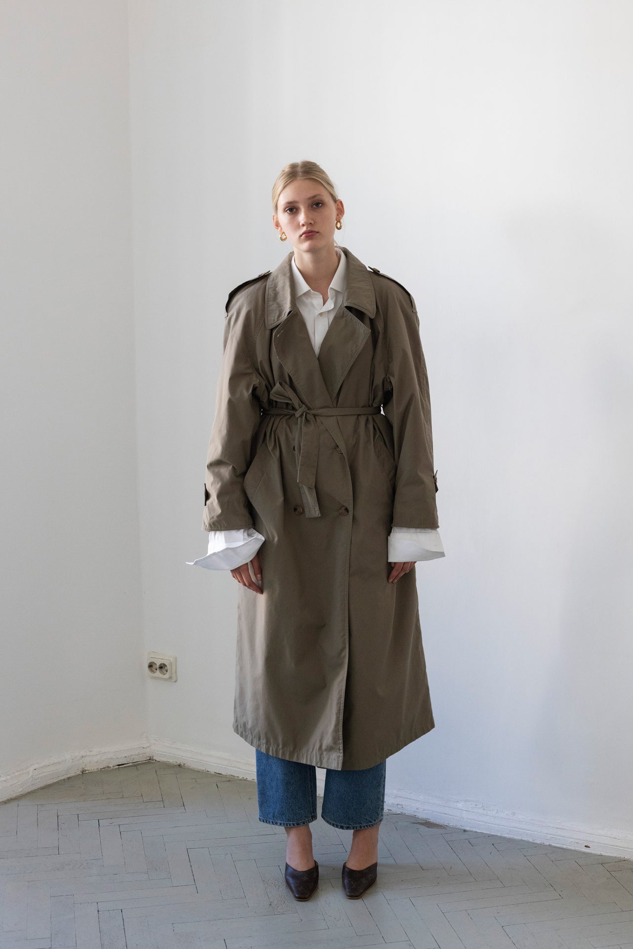 Vintage Khaki Trench Coat