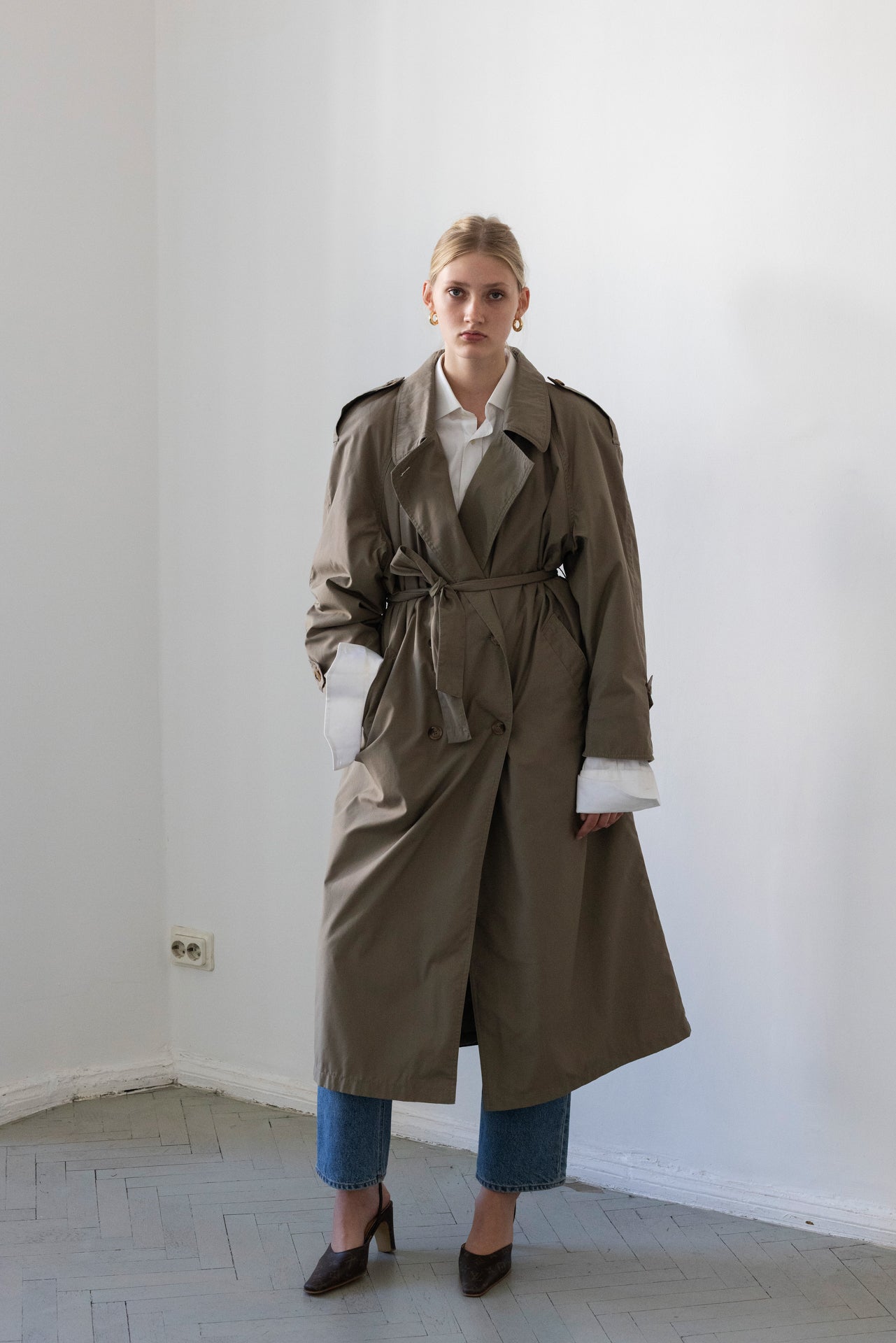 Vintage Khaki Trench Coat