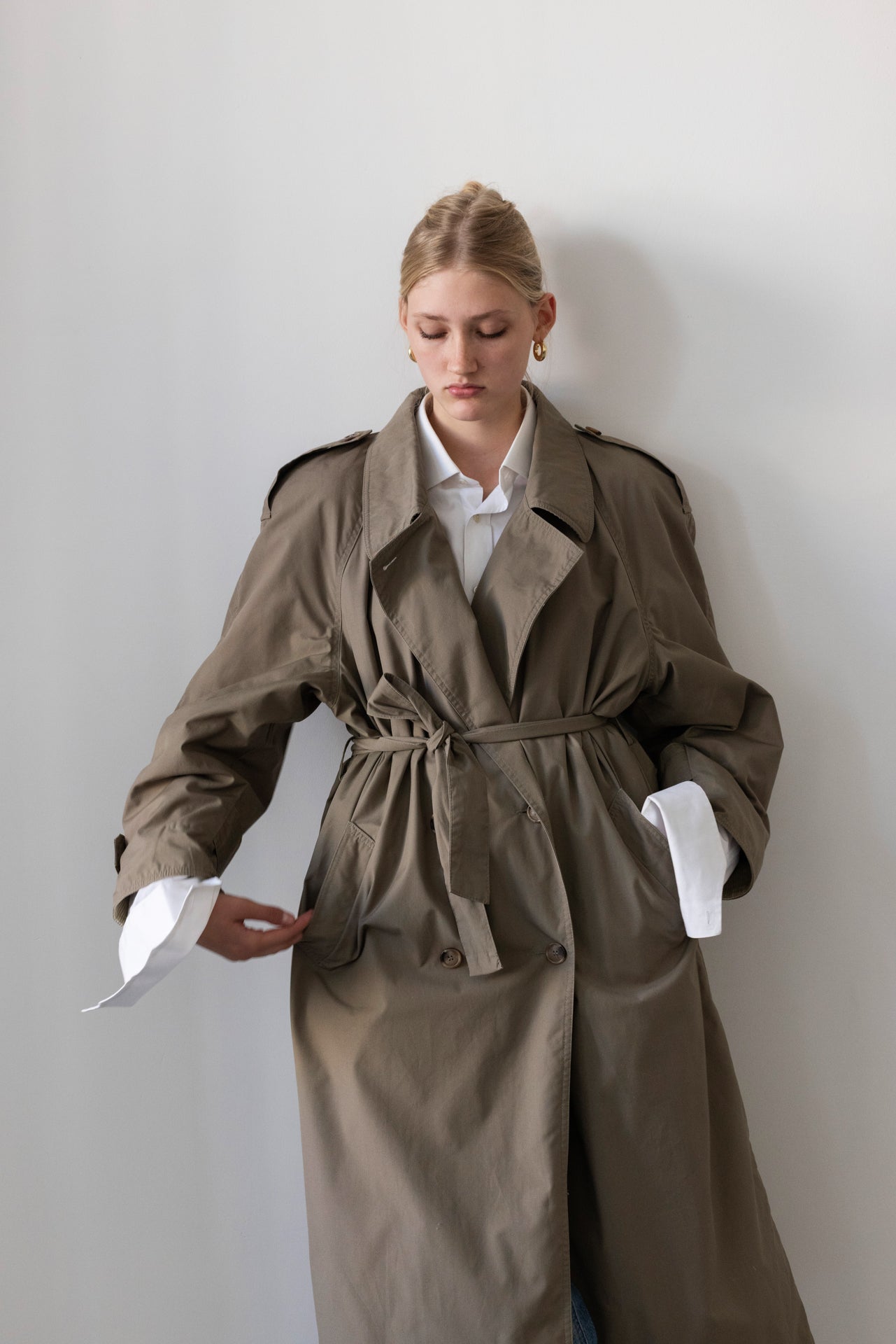 Vintage Khaki Trench Coat