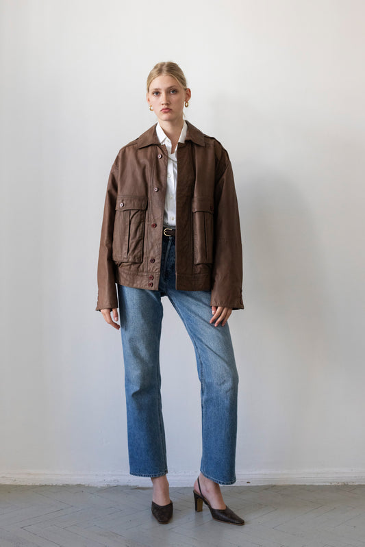 Vintage Brown Leather Jacket