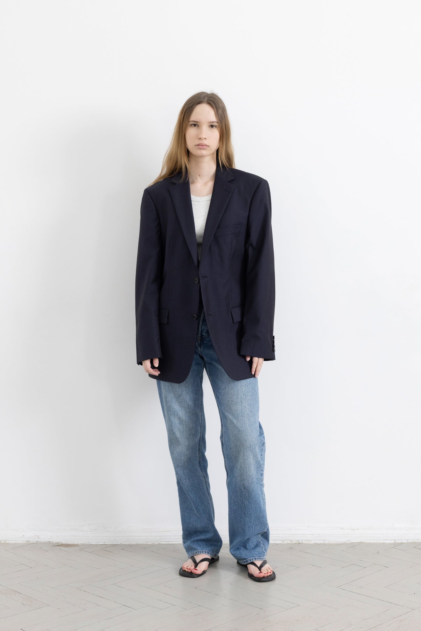 Vintage Hugo Boss Navy 100% Wool Blazer