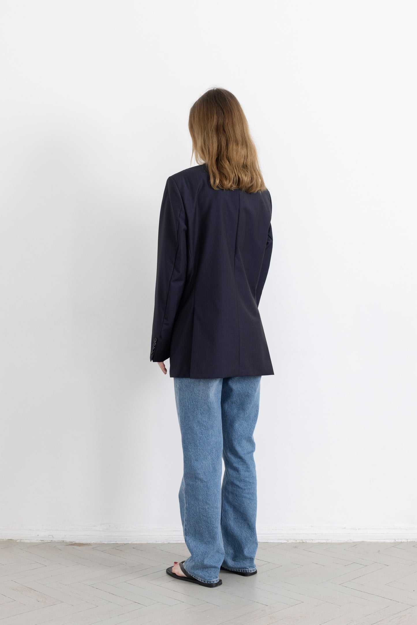 Vintage Hugo Boss Navy 100% Wool Blazer