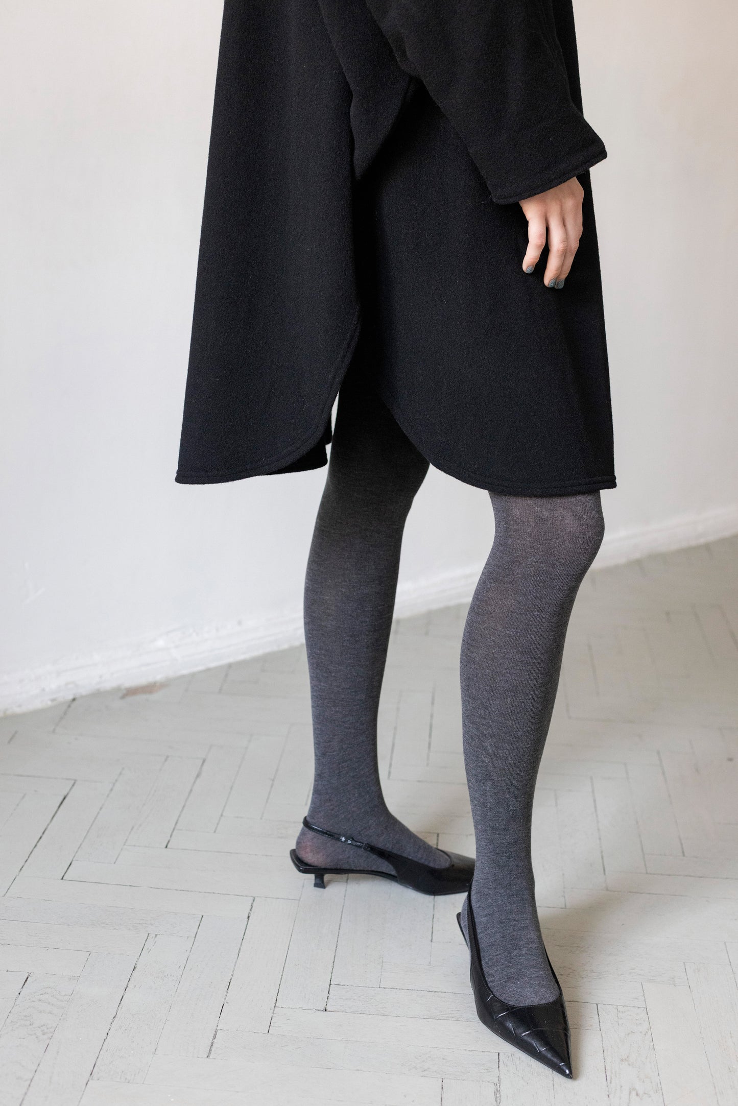 Vintage Black Wool Cape Coat