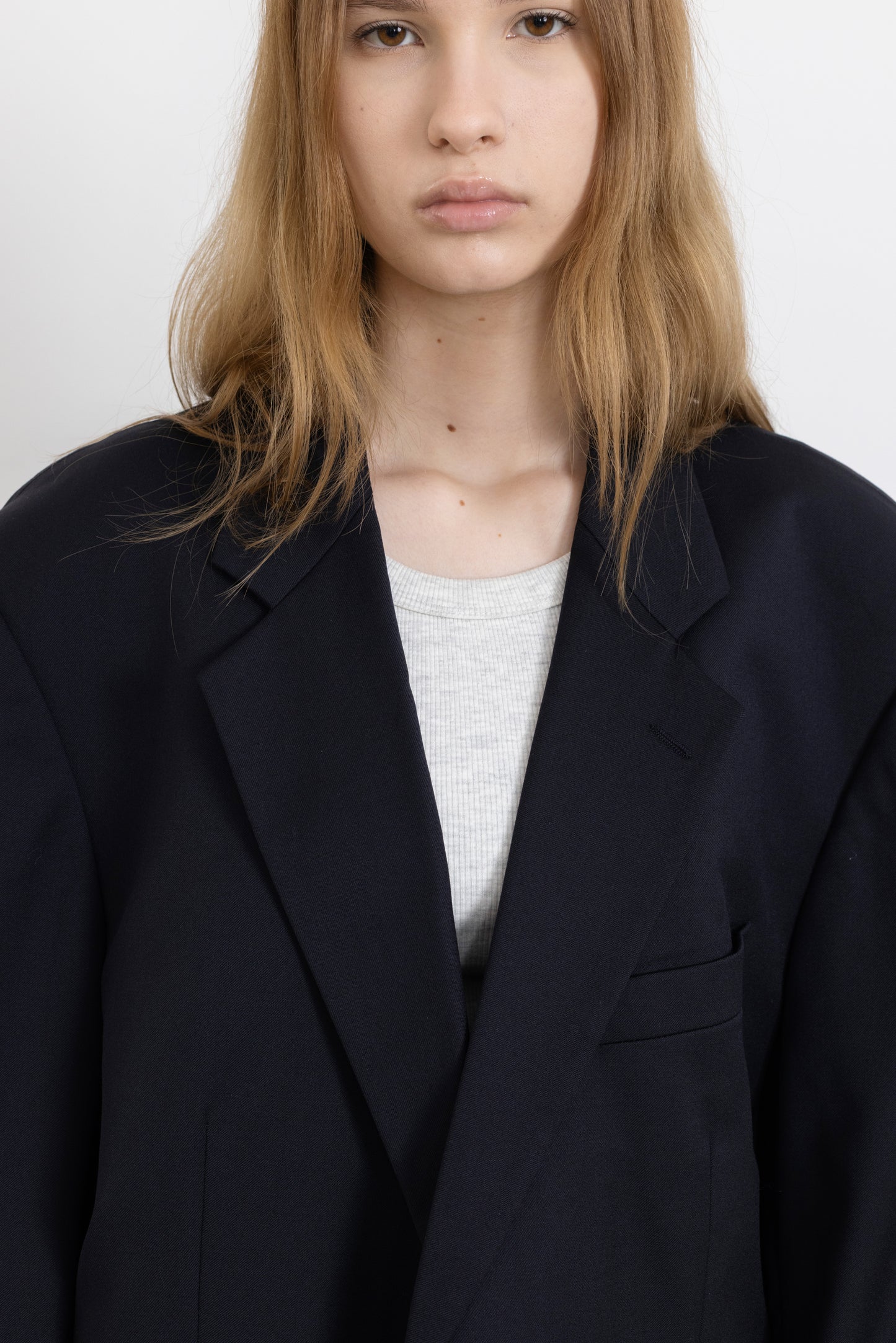 Vintage Navy 100% Wool Blazer