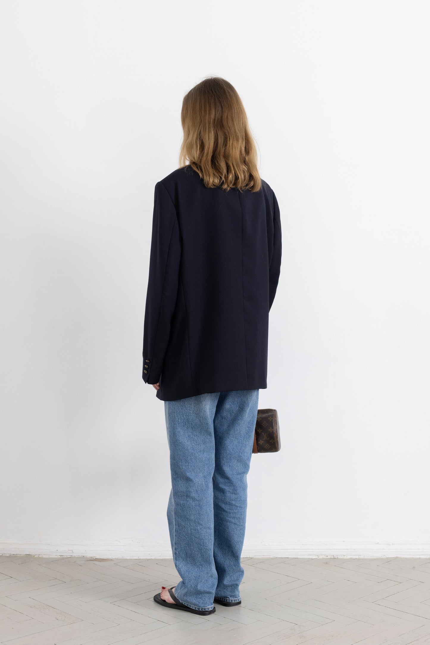 Vintage Navy Wool Blazer