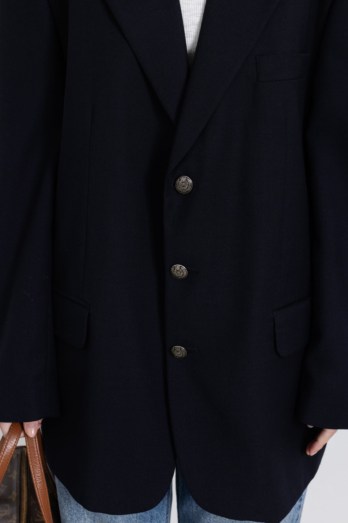 Vintage Navy Wool Blazer