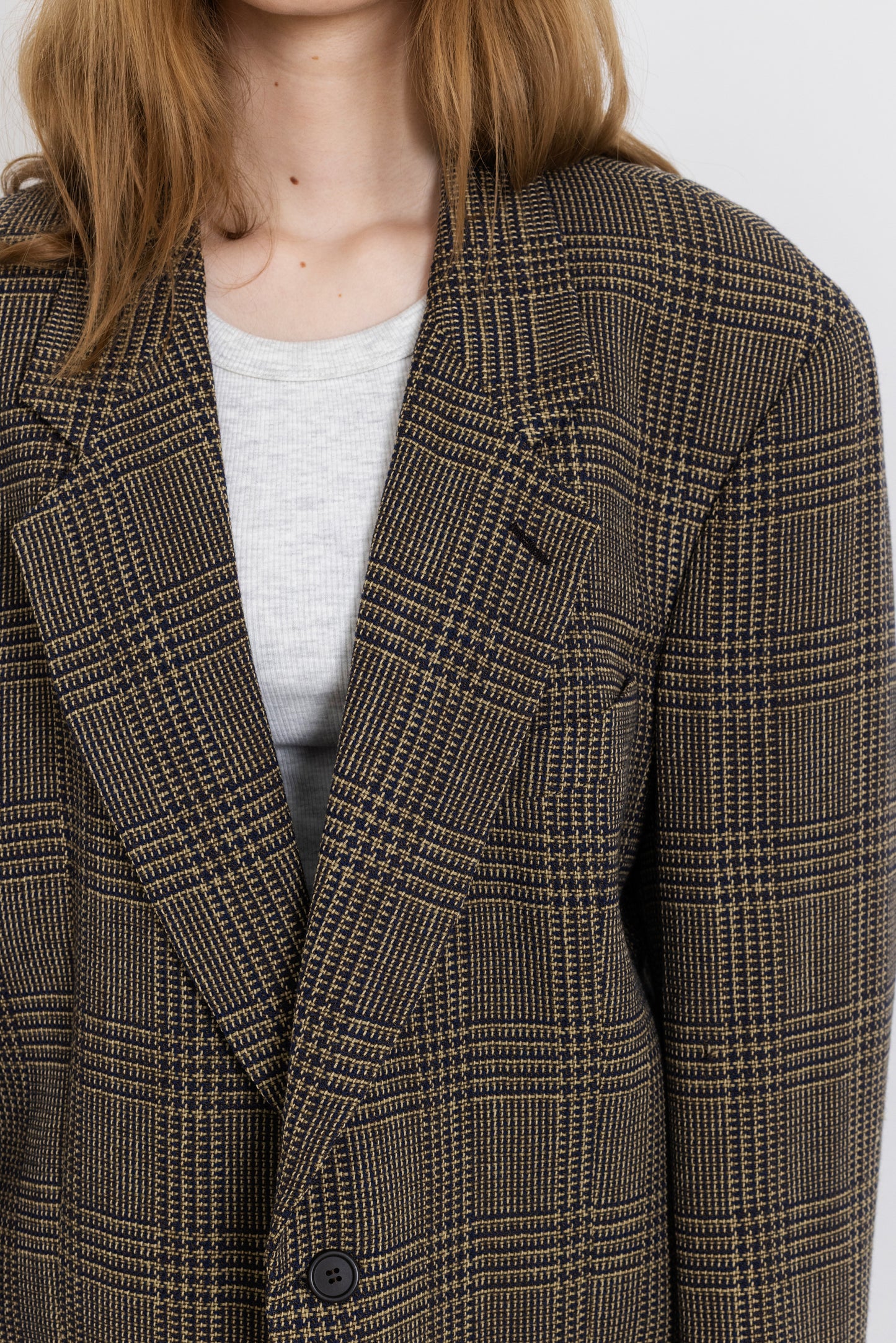 Vintage Giorgio Armani Brown Plaid 100% Wool Blazer