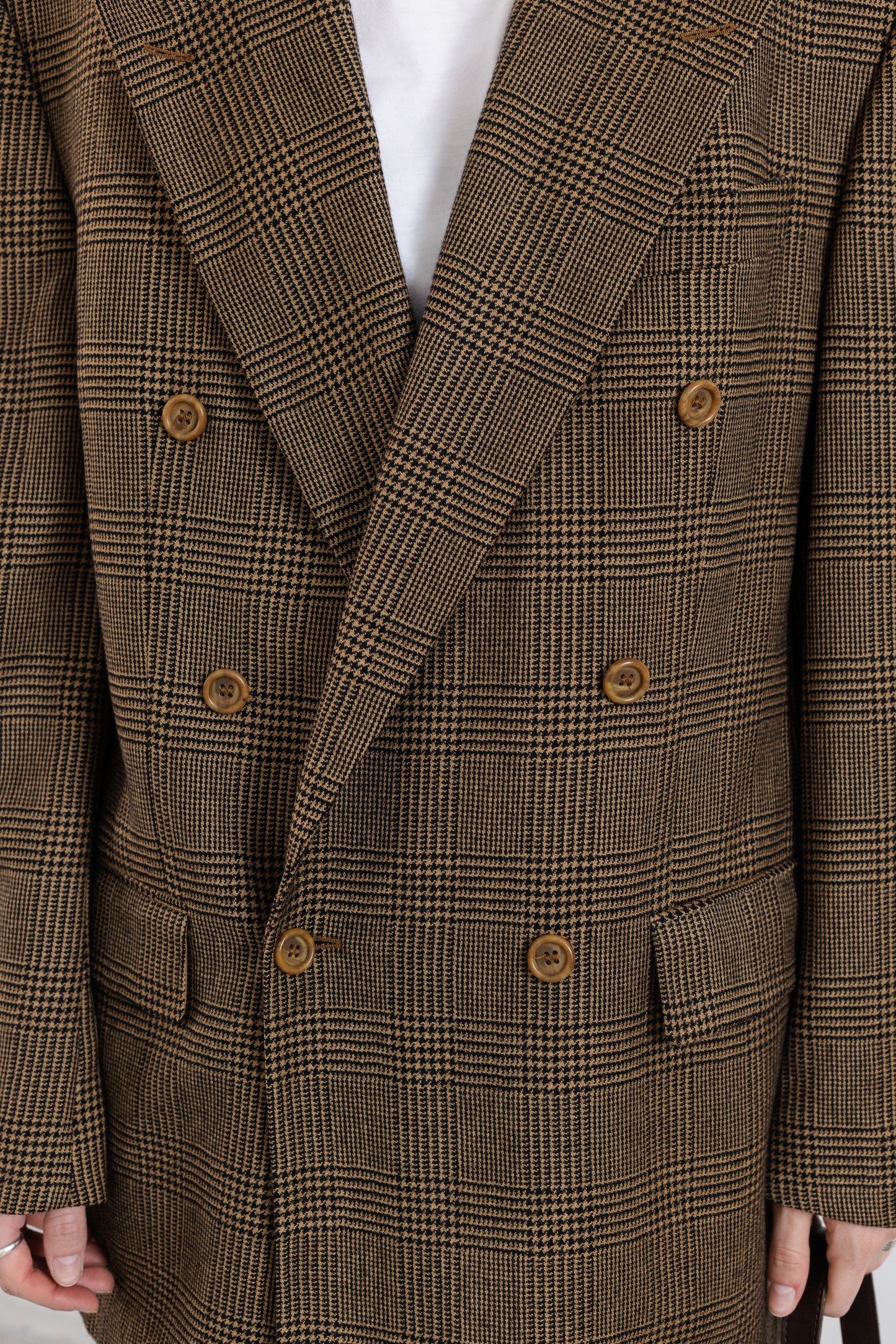Vintage Van Gils Brown Plaid Wool & Cashmere Blazer