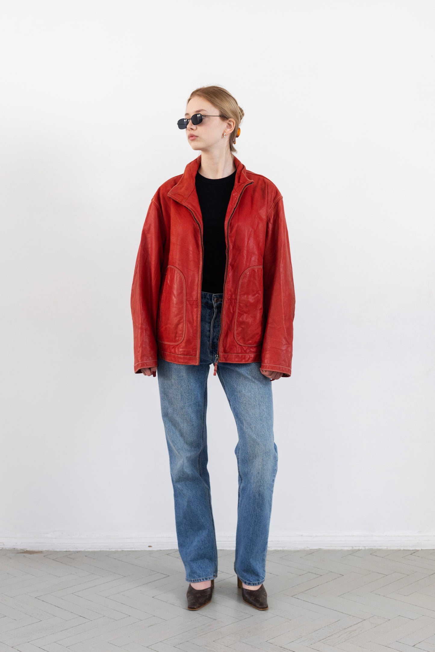 Vintage Red Leather Jacket