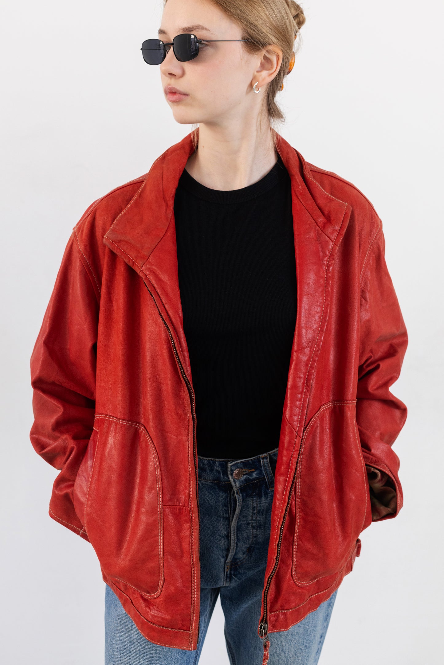 Vintage Red Leather Jacket