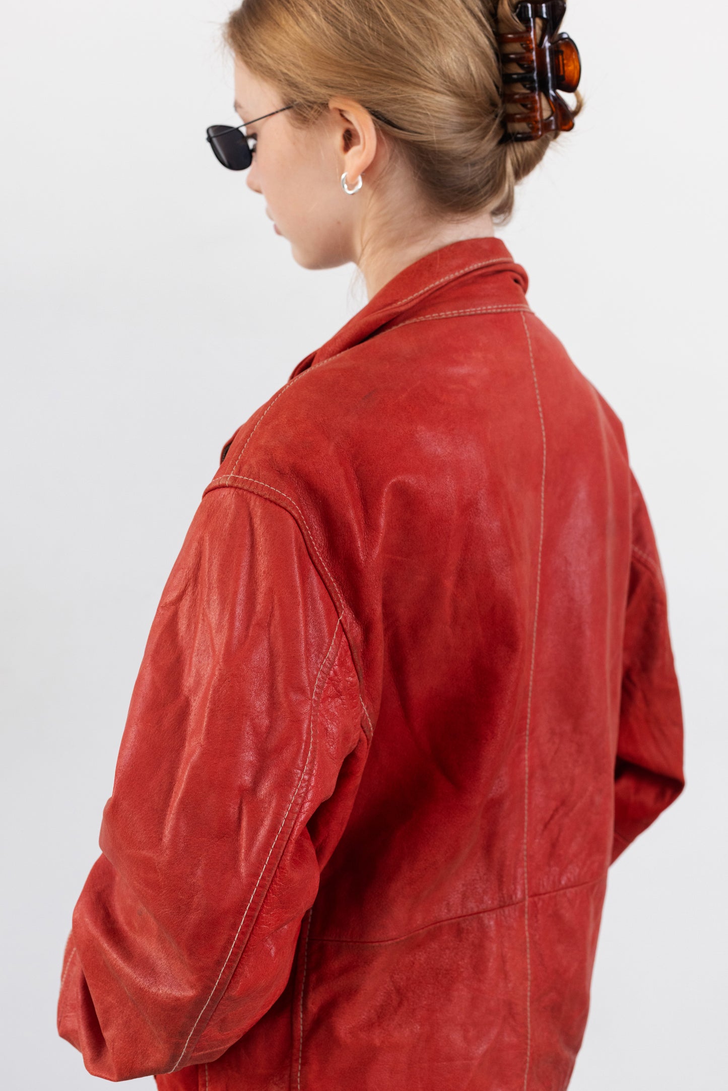 Vintage Red Leather Jacket