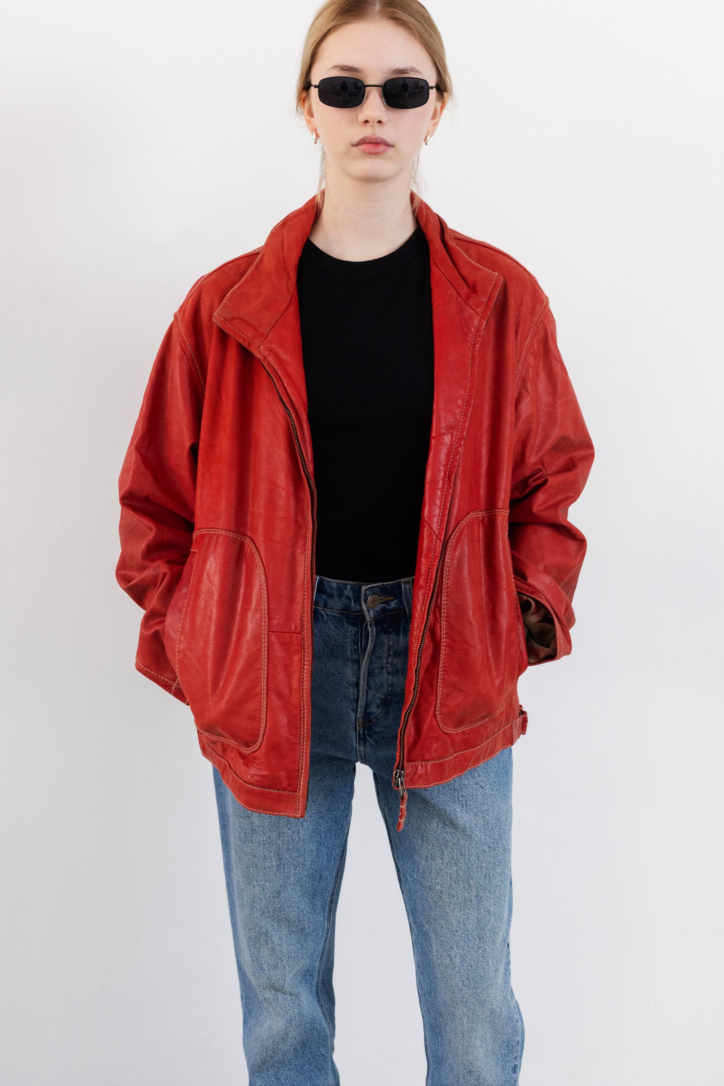 Vintage Red Leather Jacket