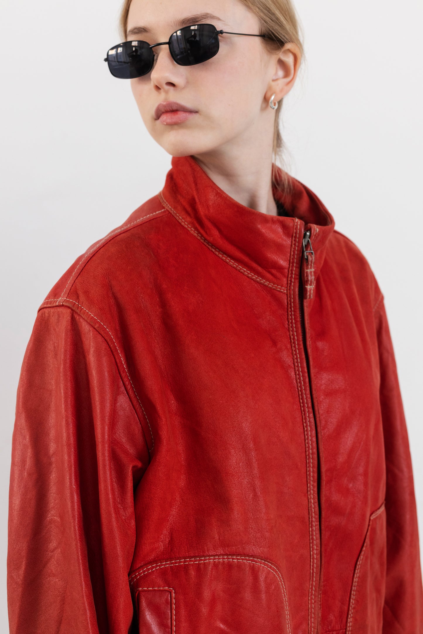 Vintage Red Leather Jacket