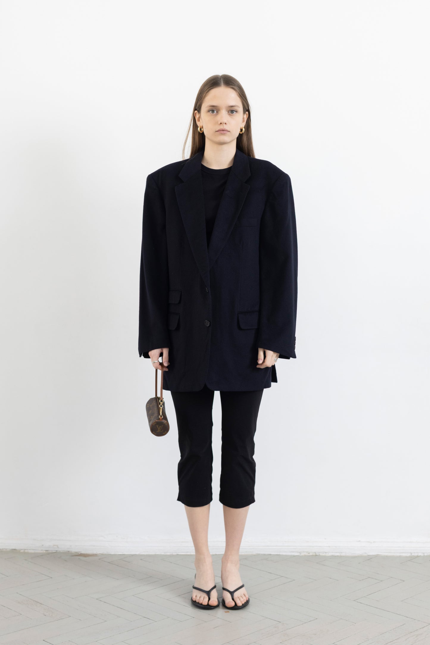 Vintage Navy 100% Cashmere Blazer