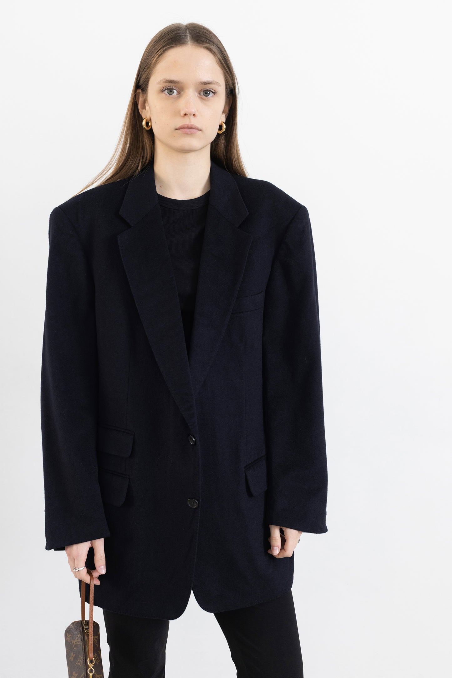 Vintage Navy 100% Cashmere Blazer