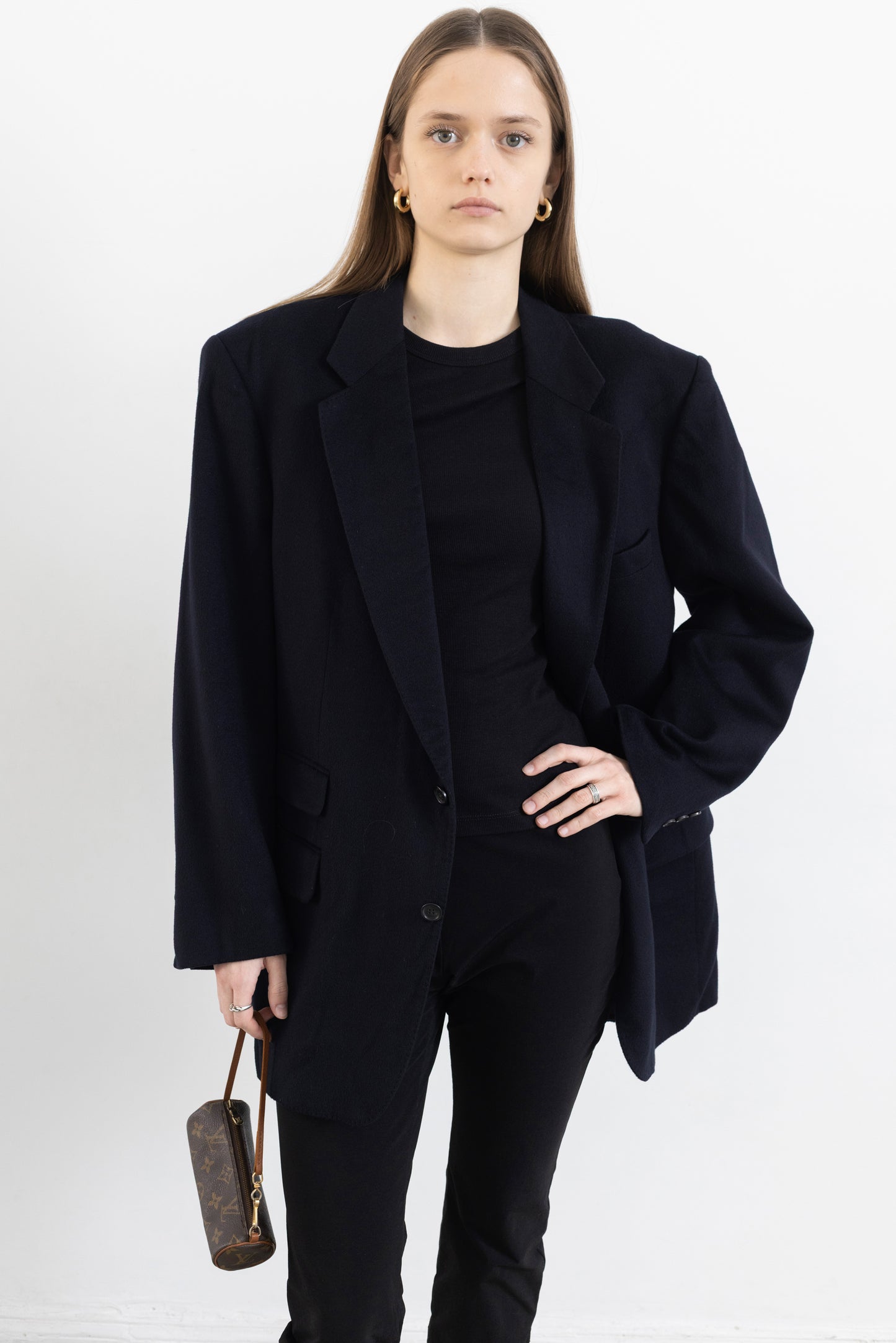 Vintage Navy 100% Cashmere Blazer