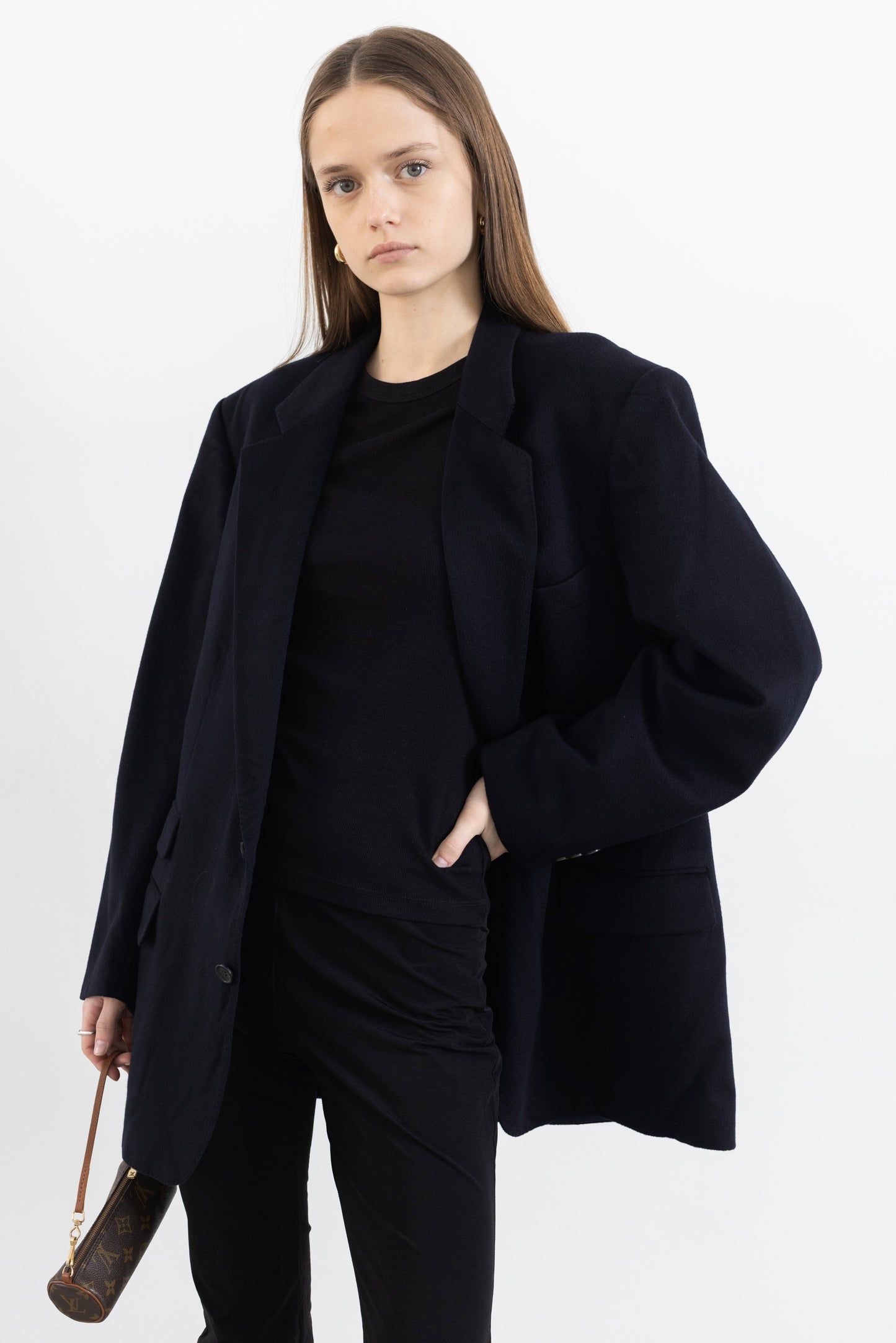 Vintage Navy 100% Cashmere Blazer