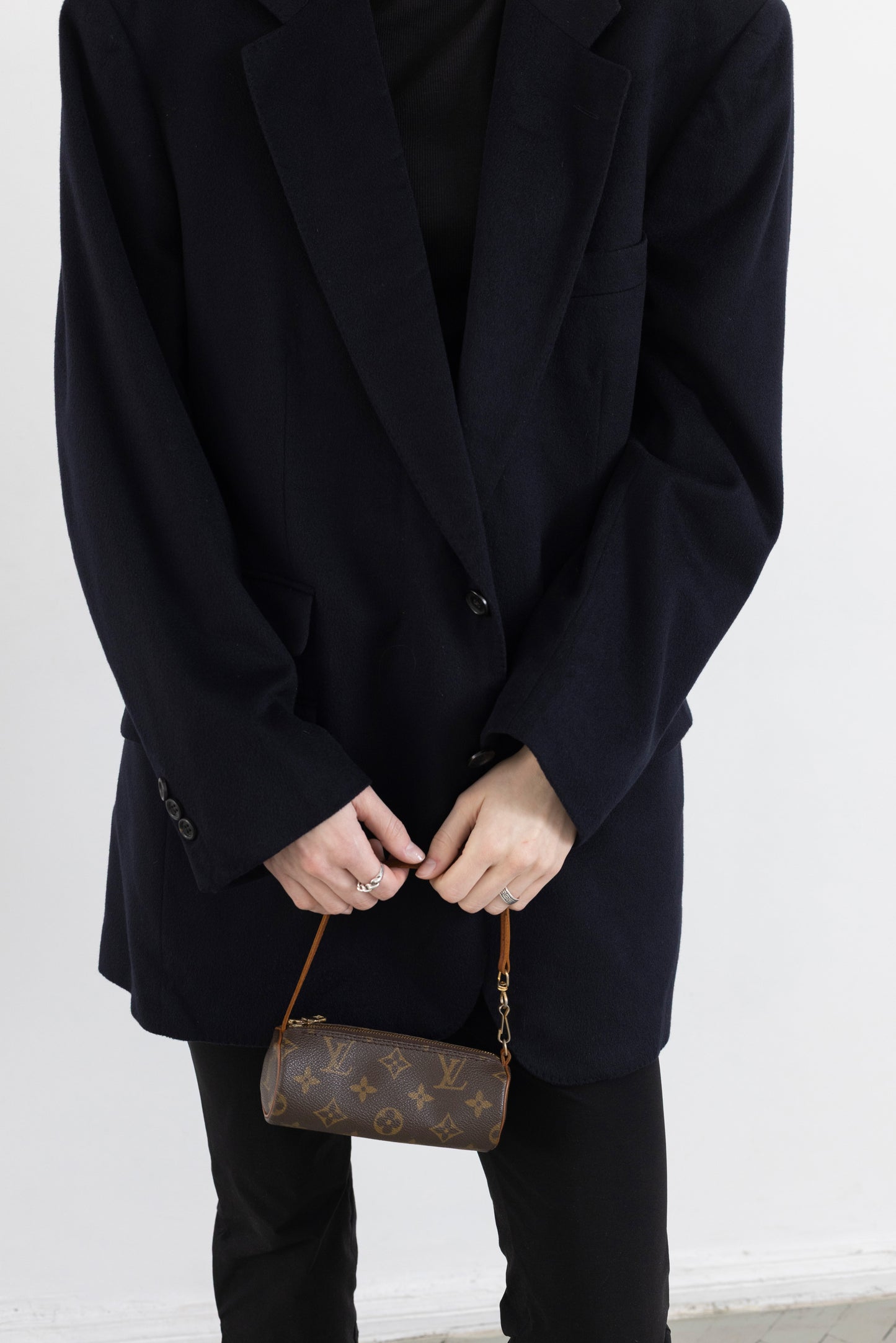 Vintage Navy 100% Cashmere Blazer