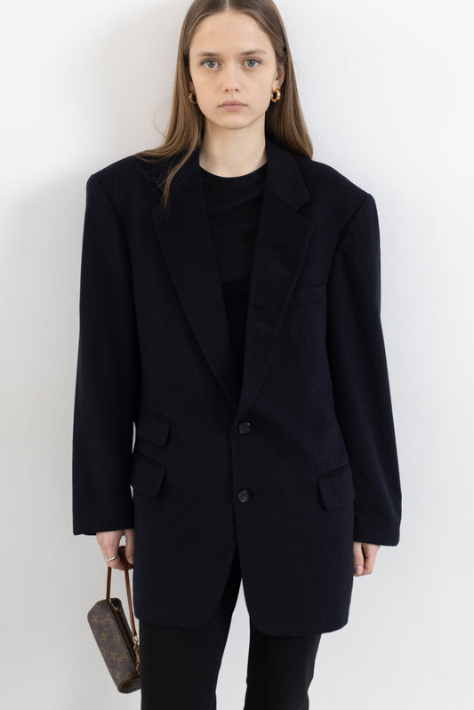 Vintage Navy 100% Cashmere Blazer