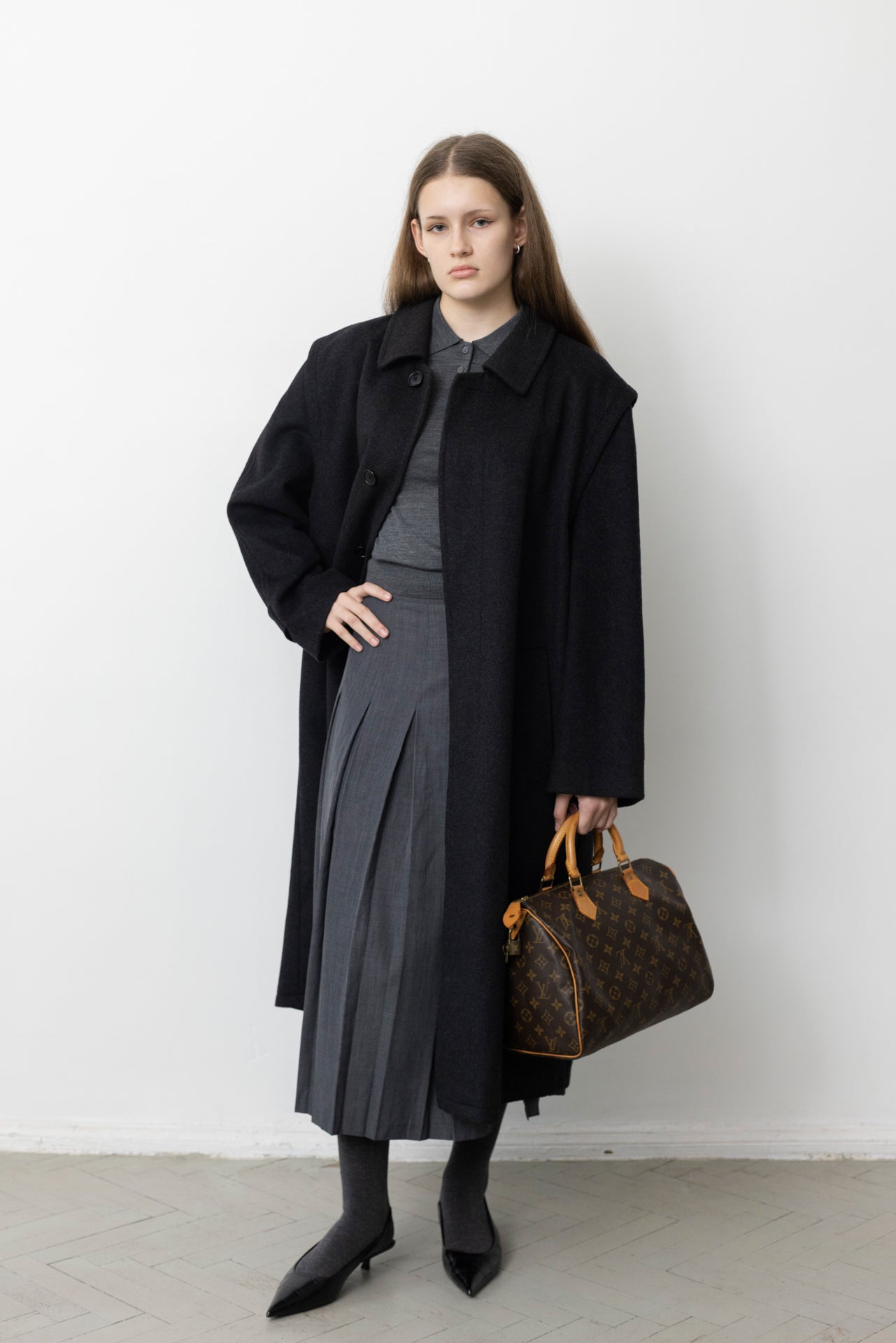 Vintage Grey Cashmere Wool Coat