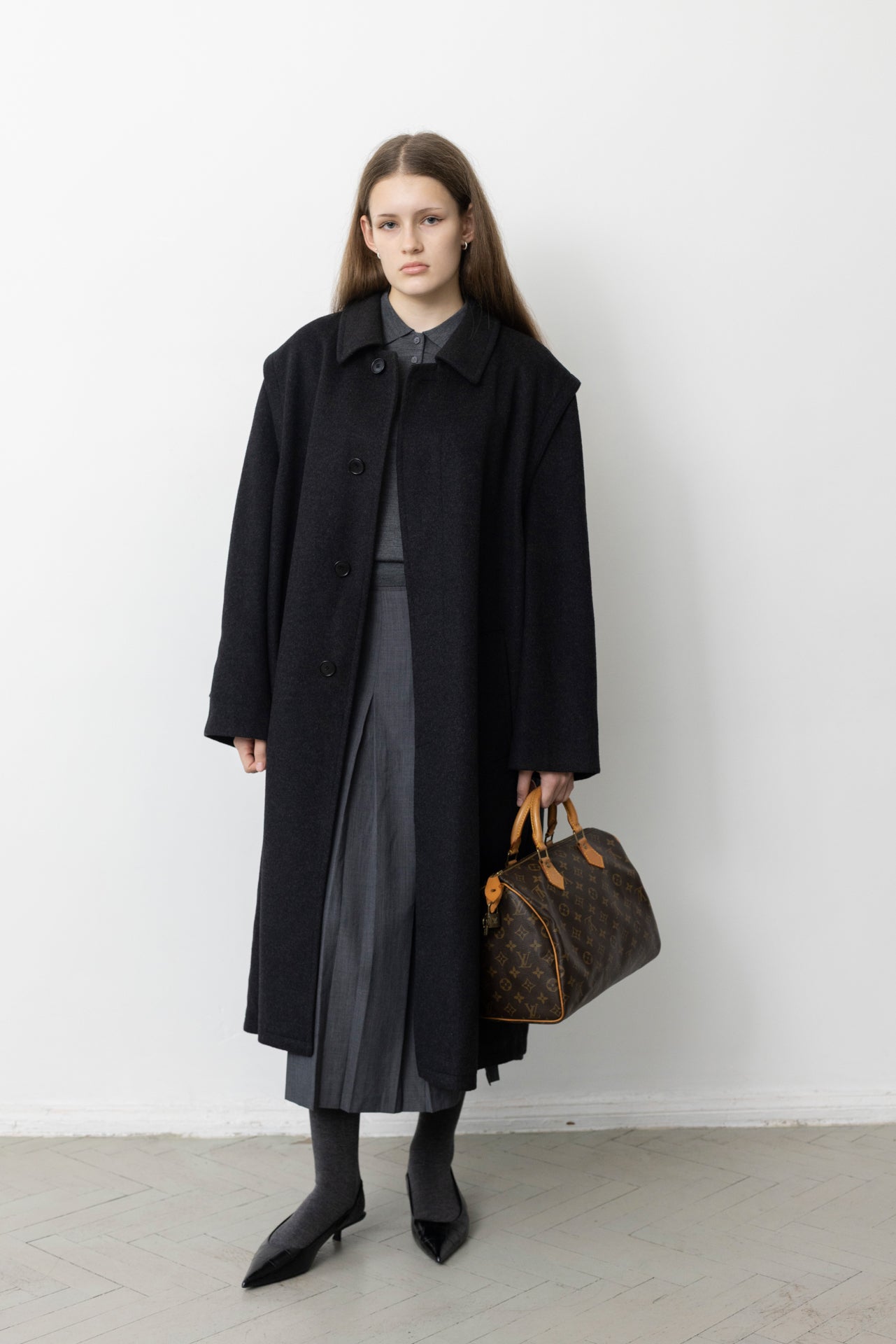 Vintage Grey Cashmere Wool Coat