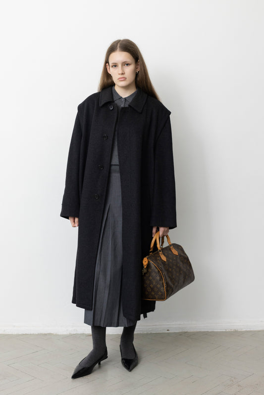 Vintage Grey Cashmere Wool Coat