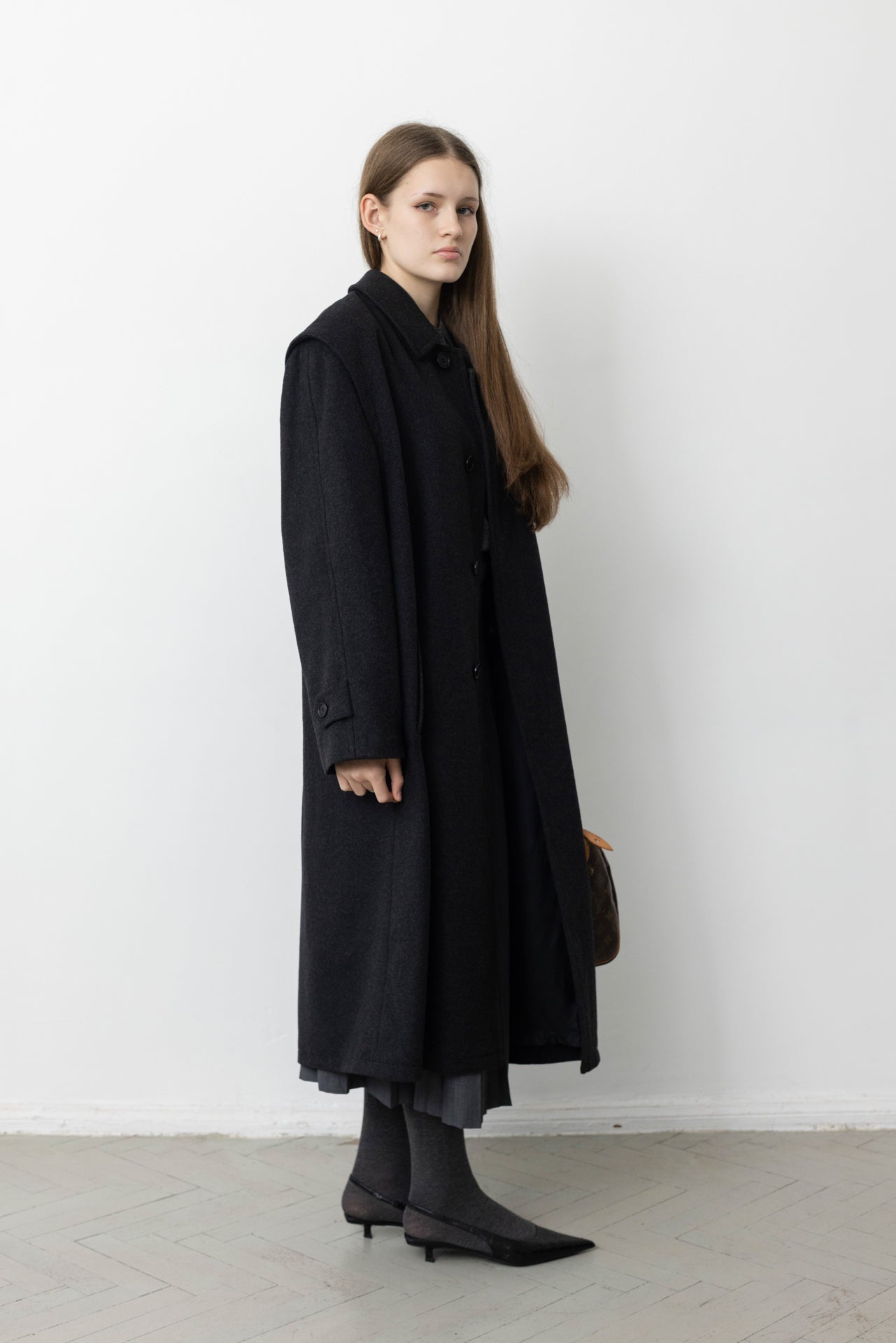 Vintage Grey Cashmere Wool Coat