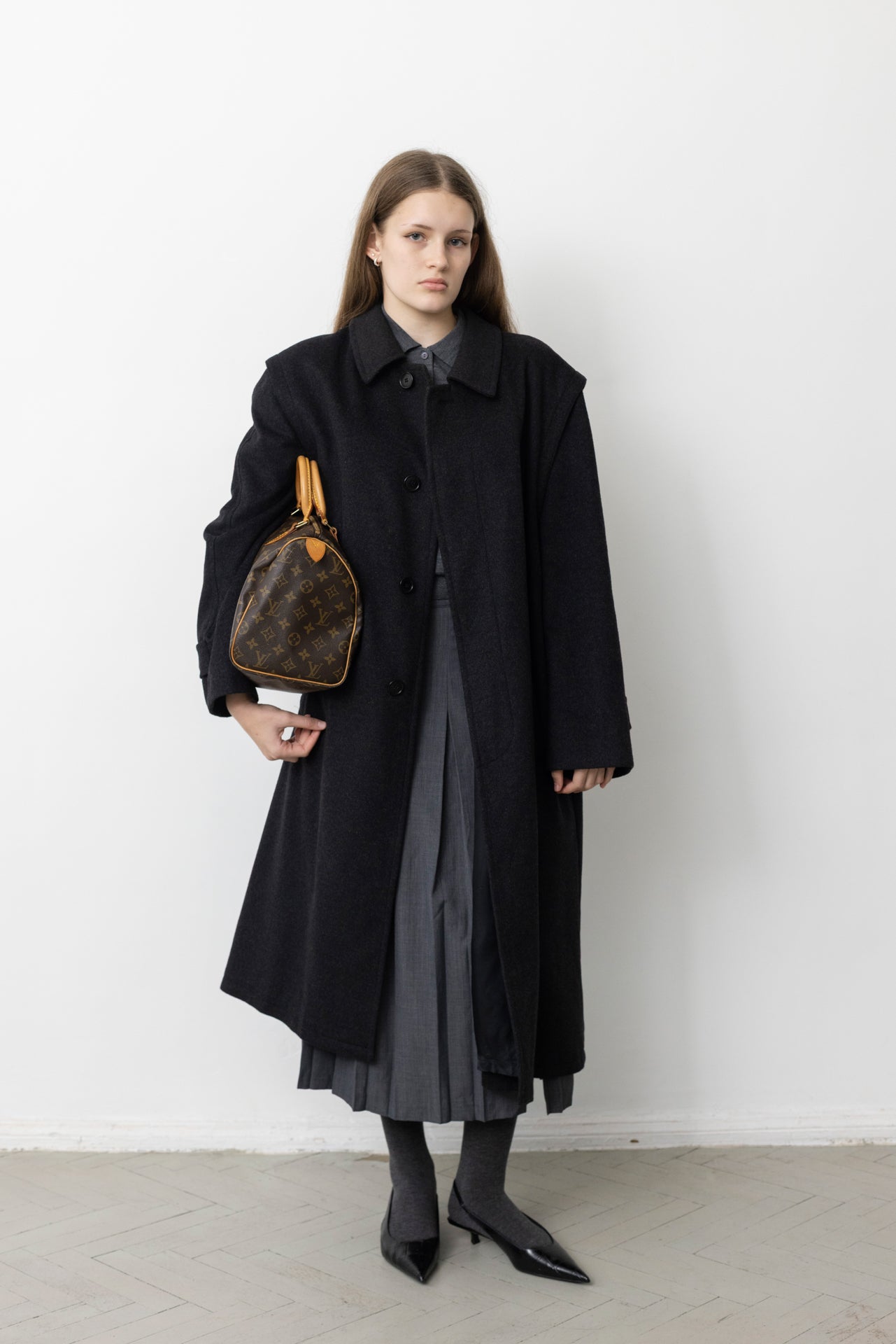 Vintage Grey Cashmere Wool Coat