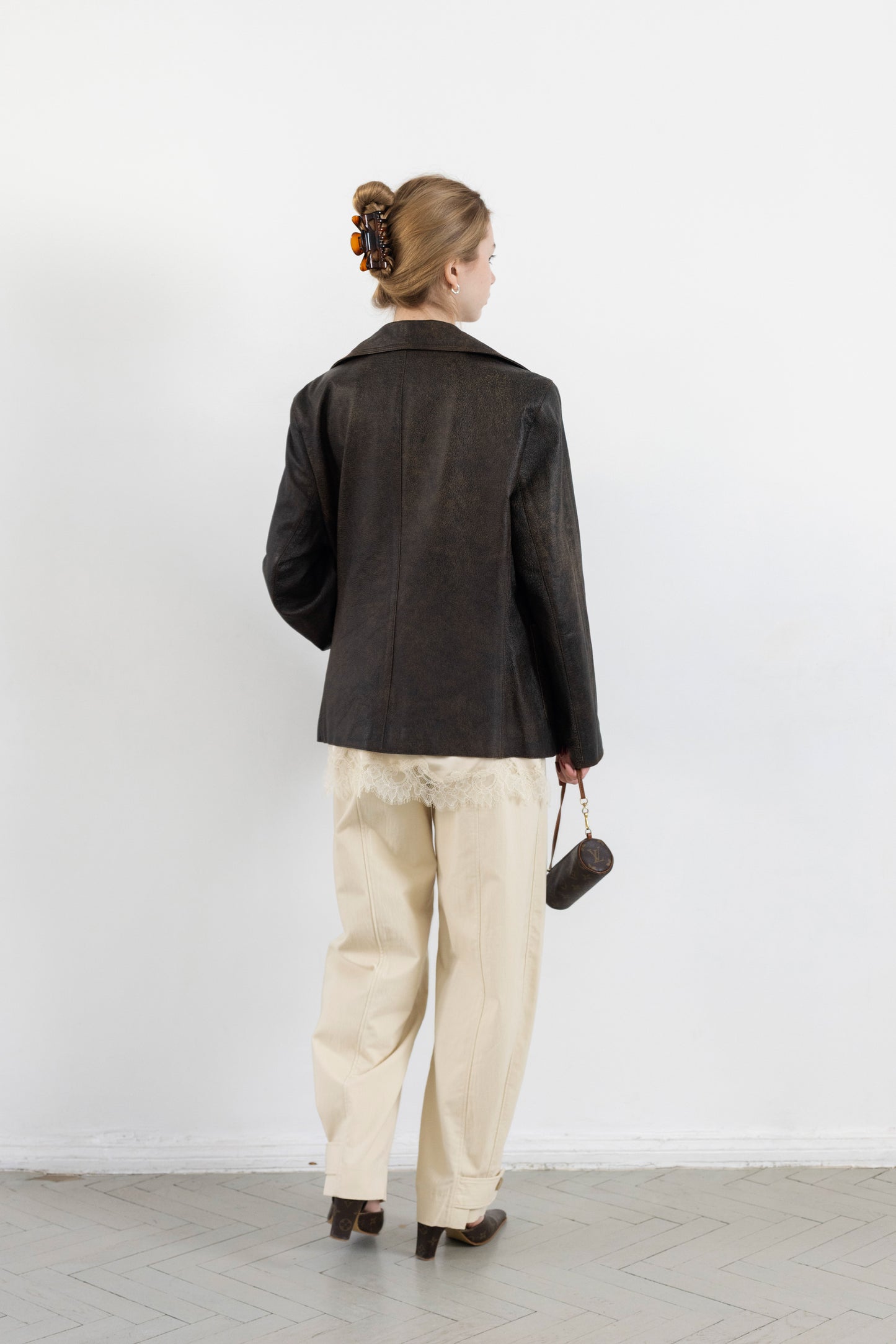 Vintage Brown Distressed Leather Jacket