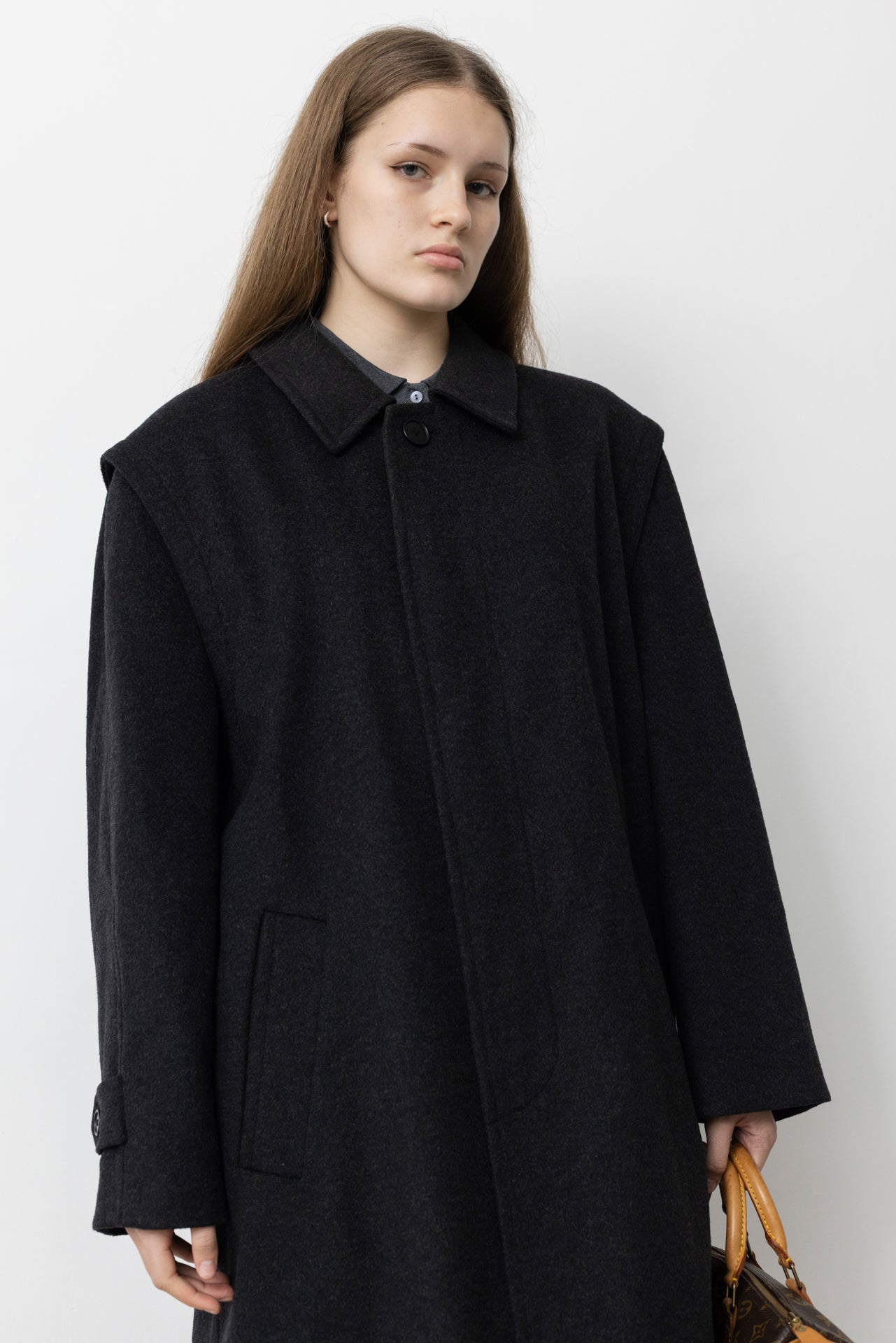 Vintage Grey Cashmere Wool Coat